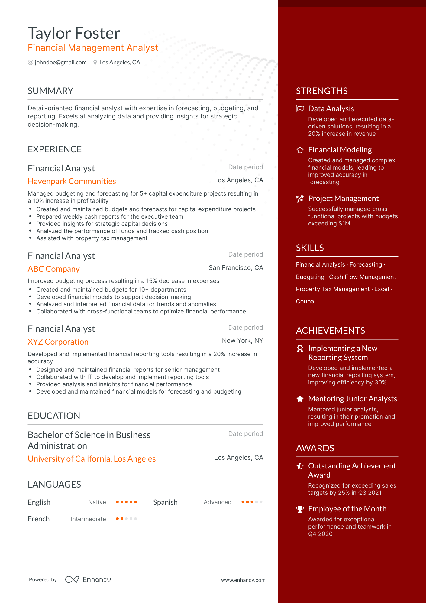 5 Financial Management Analyst Resume Examples & Guide for 2023