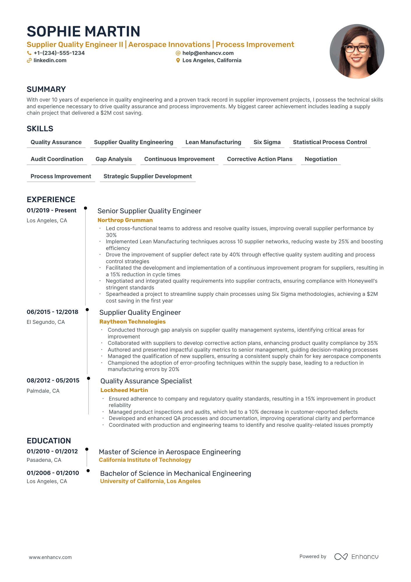 5 Supplier Quality Engineer Resume Examples & Guide for 2024