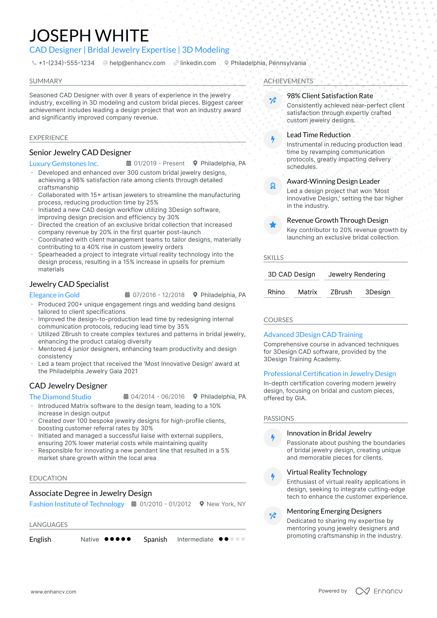 5 Cad Designer Resume Examples & Guide for 2024