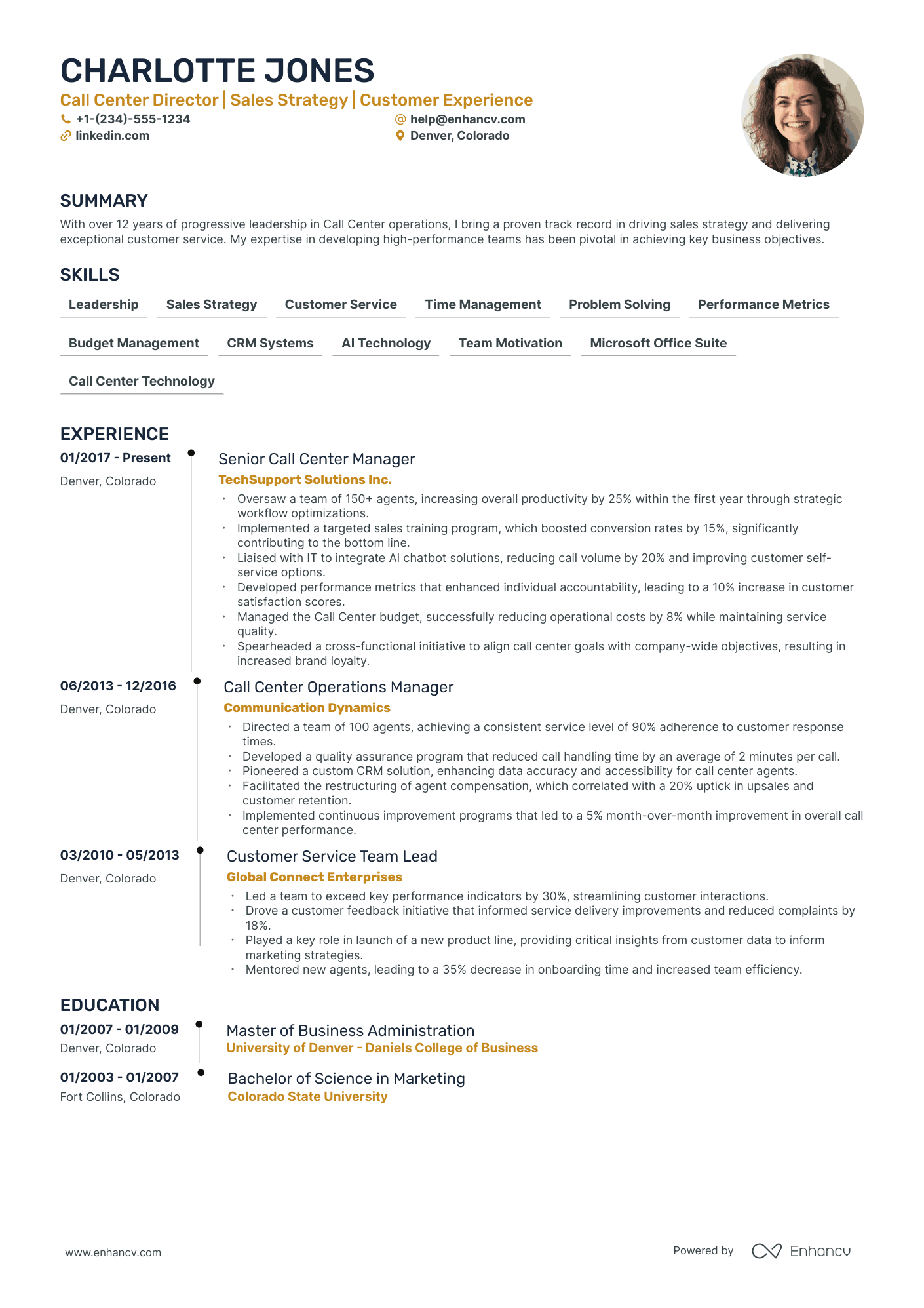 5 Call Center Director Resume Examples & Guide for 2024