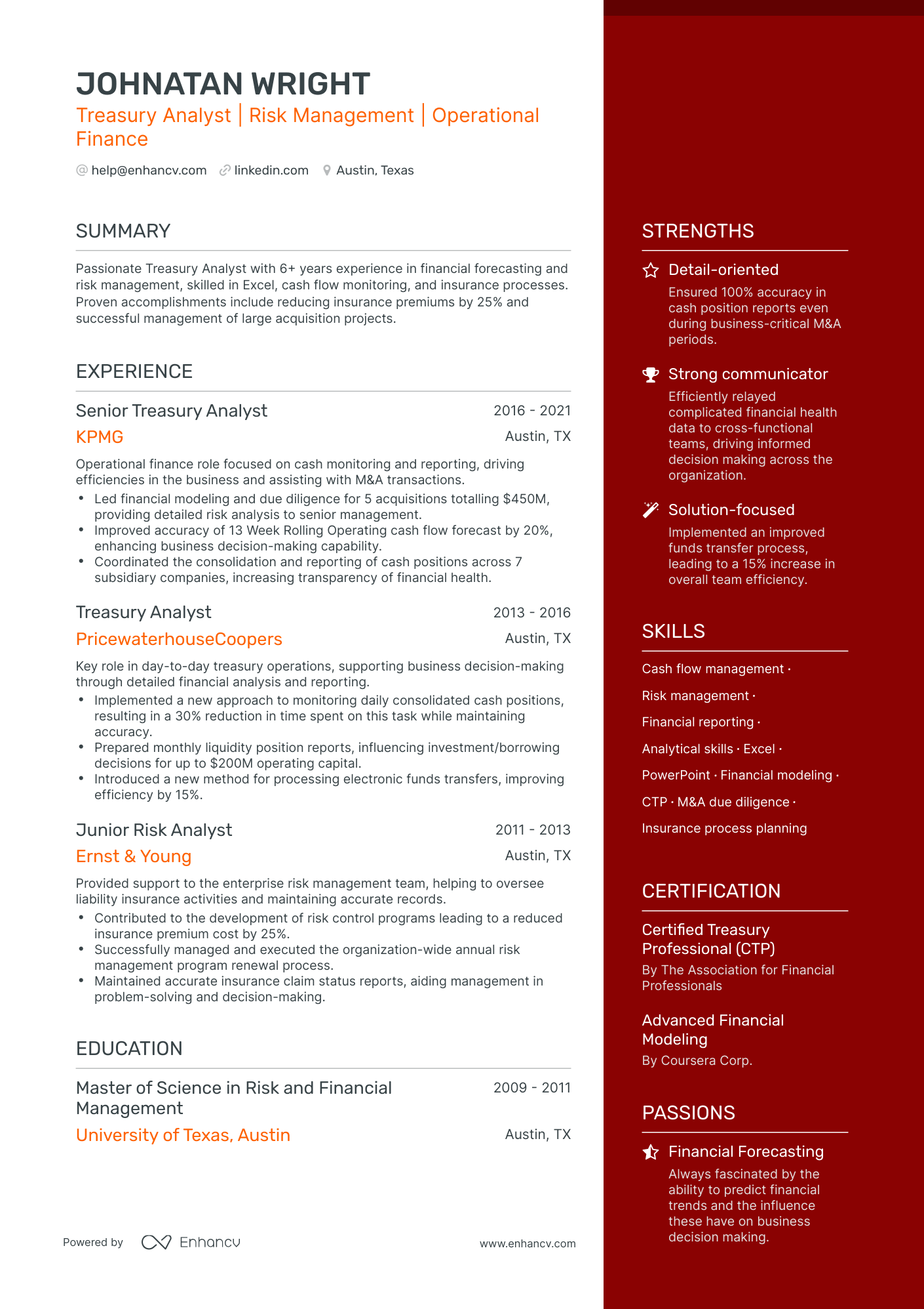 5 Treasury Analyst Resume Examples & Guide for 2024