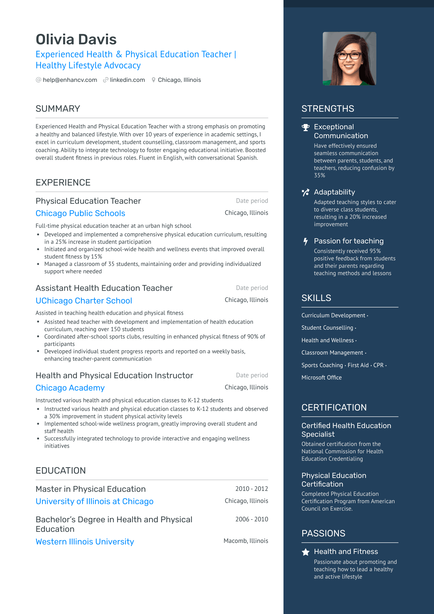 7 Physical Education Teacher Resume Examples & Guide for 2024