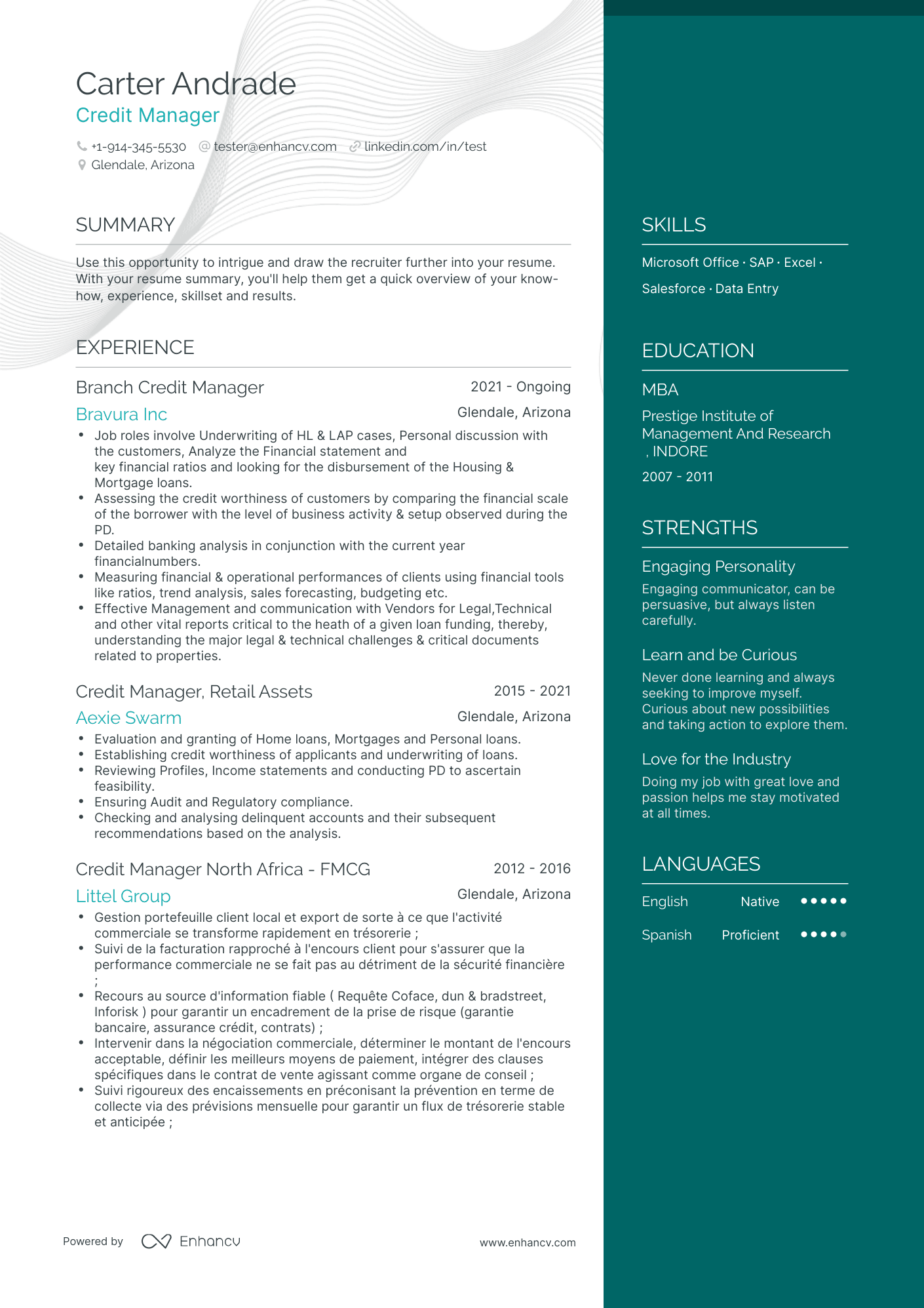 Credit Manager Resume Examples & Guide for 2023 (Layout, Skills ...