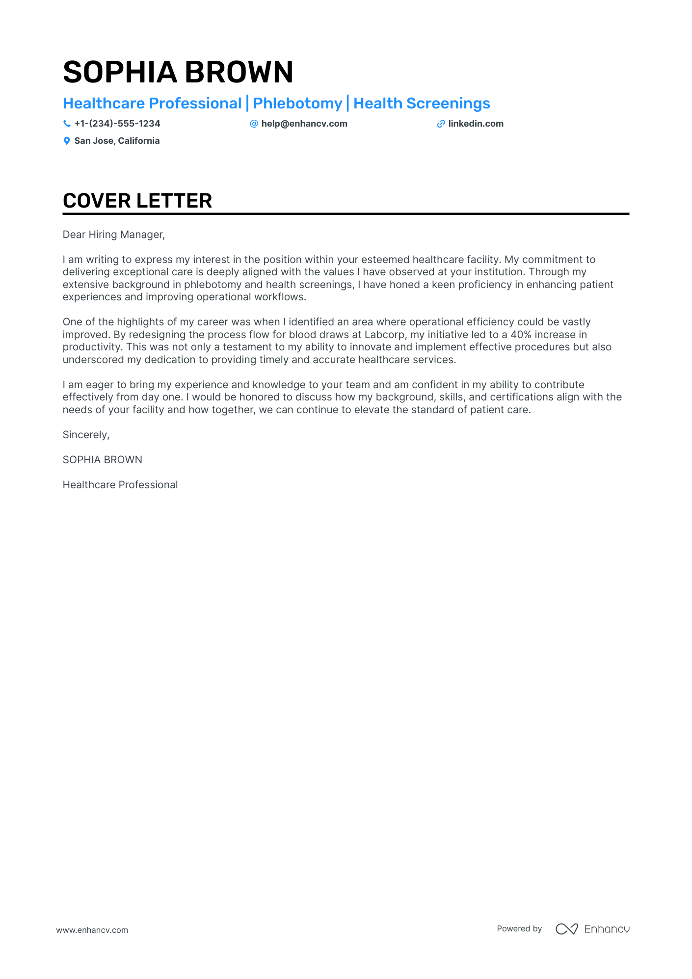 5 Professional Phlebotomist Cover Letter Examples and Template for 2024