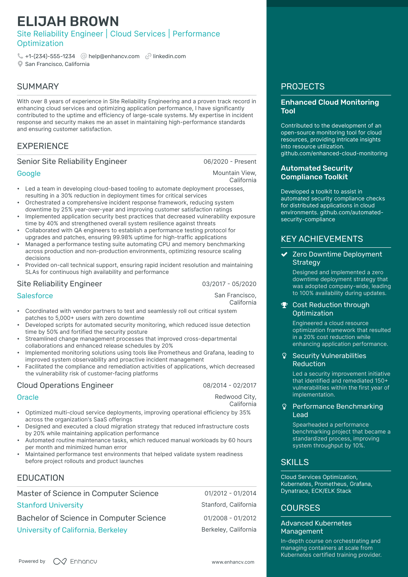 10 Site Reliability Engineer Resume Examples & Guide for 2026