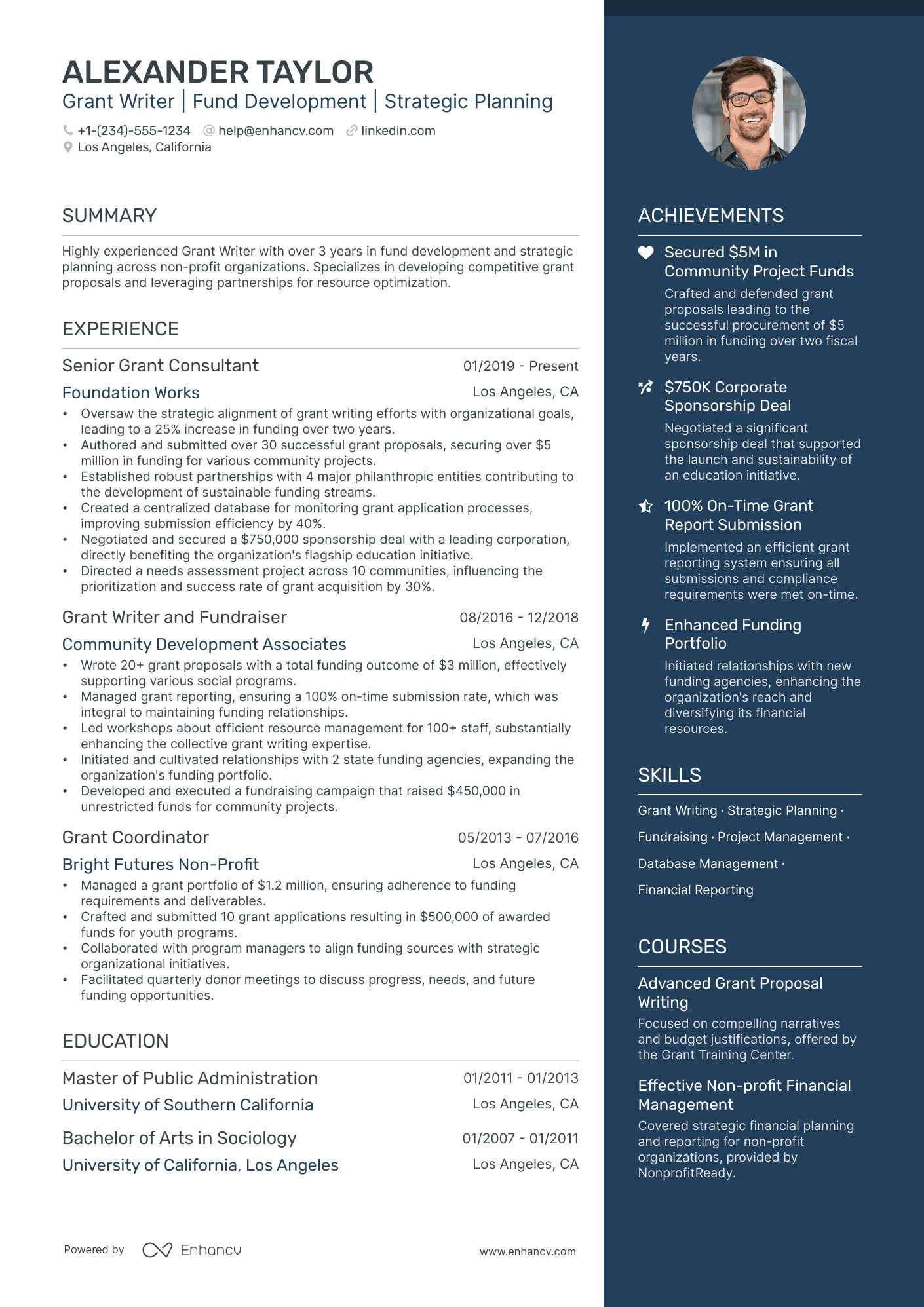 5 Grant Writer Resume Examples & Guide for 2024