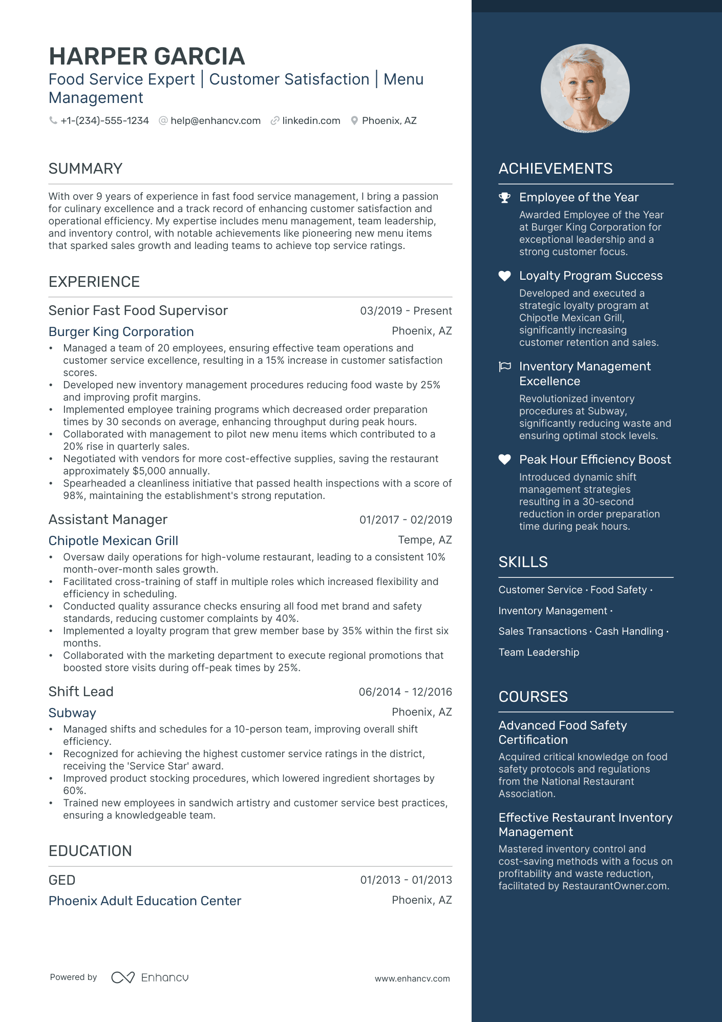 5 Fast Food Resume Examples & Guide for 2024