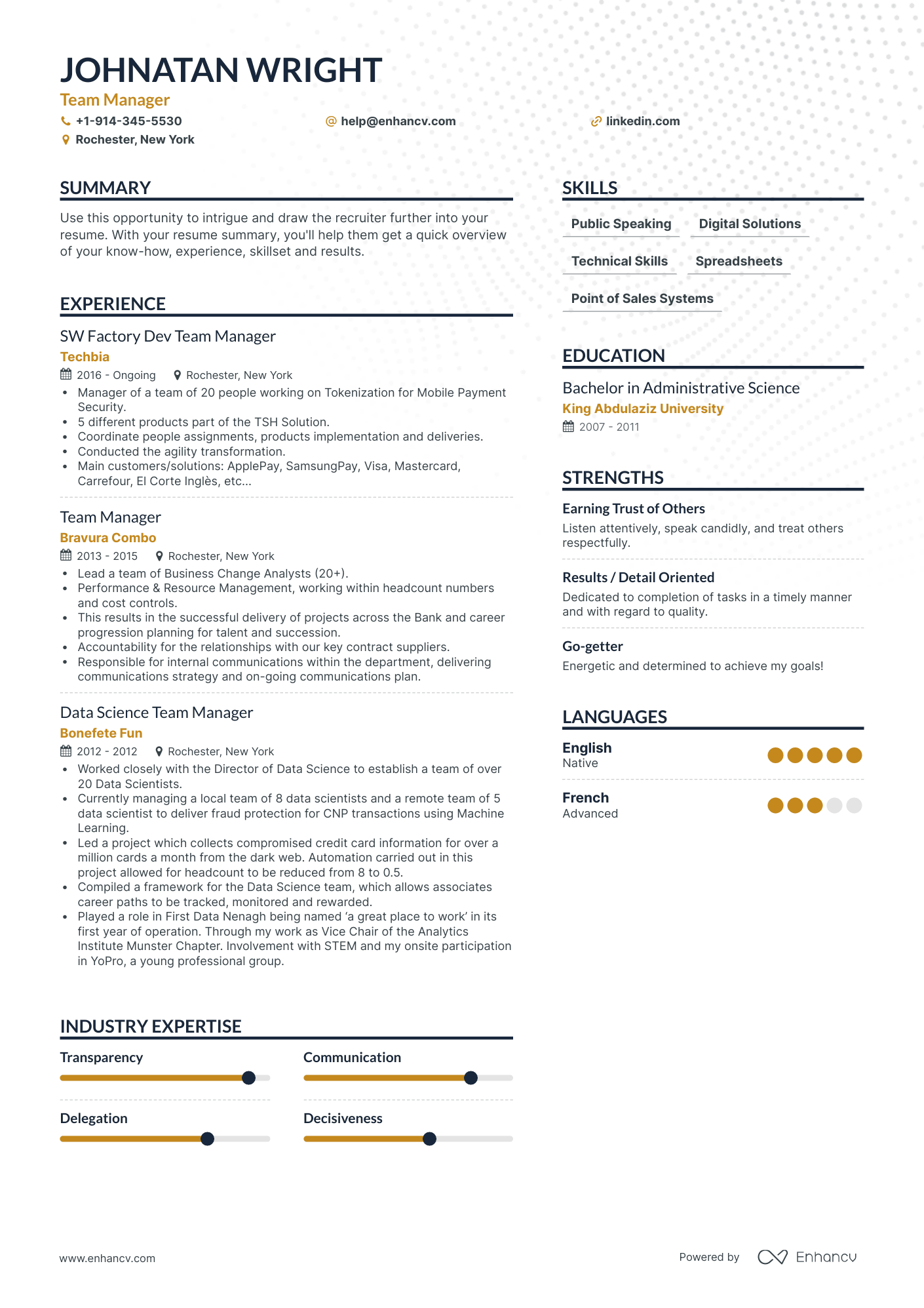 Team Manager Resume Examples & Guide for 2023 (Layout, Skills, Keywords ...