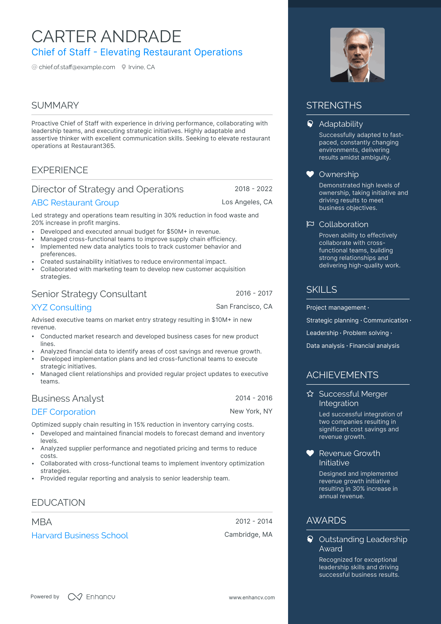 5 Chief of Staff Resume Examples & Guide for 2024