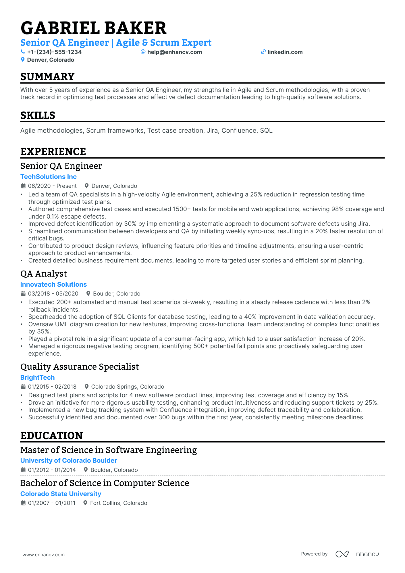 10 Software QA Engineer Resume Examples & Guide for 2026