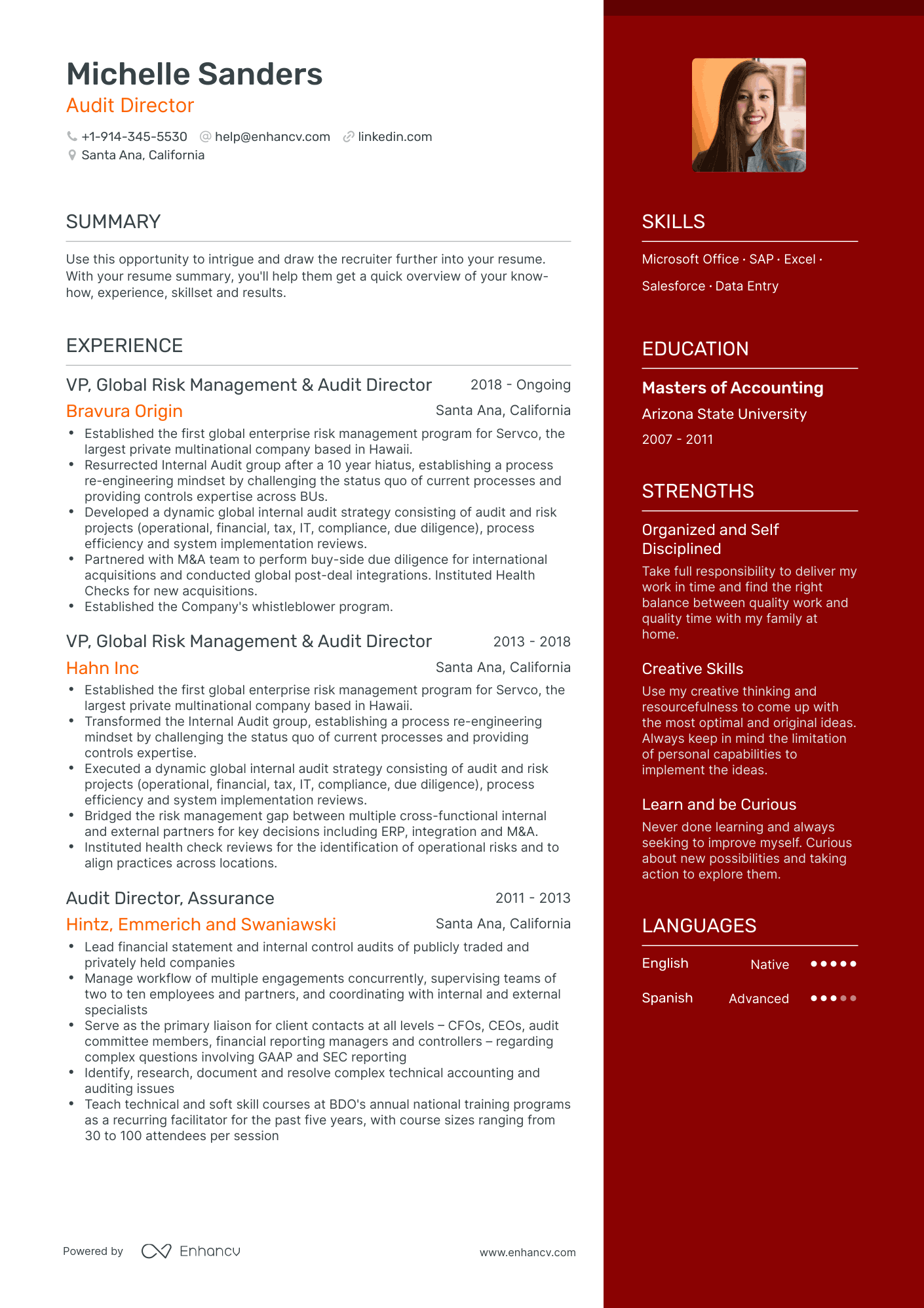 Audit Director Resume Examples & Guide for 2023 (Layout, Skills ...