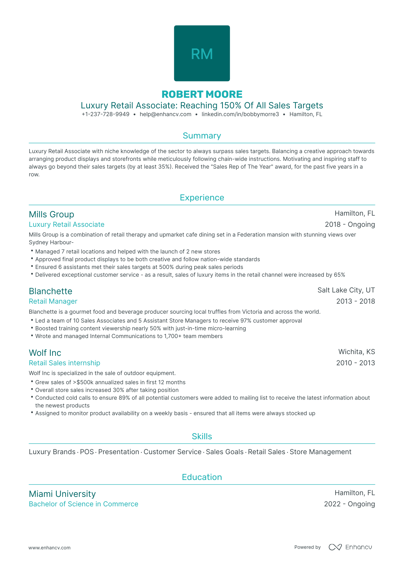 5 Luxury Retail Resume Examples - AHR0cHM6Ly9jZG4uZW5oYW5jdi5jb20vcHJlZGVmaW5lZC1leGFtcGxlcy95dWVWV3NEc3FDZTU2V084YTBXWm14VjRBOHoxVnZBdDhoeU1KSG9ML2ltYWdlLnBuZw~~.