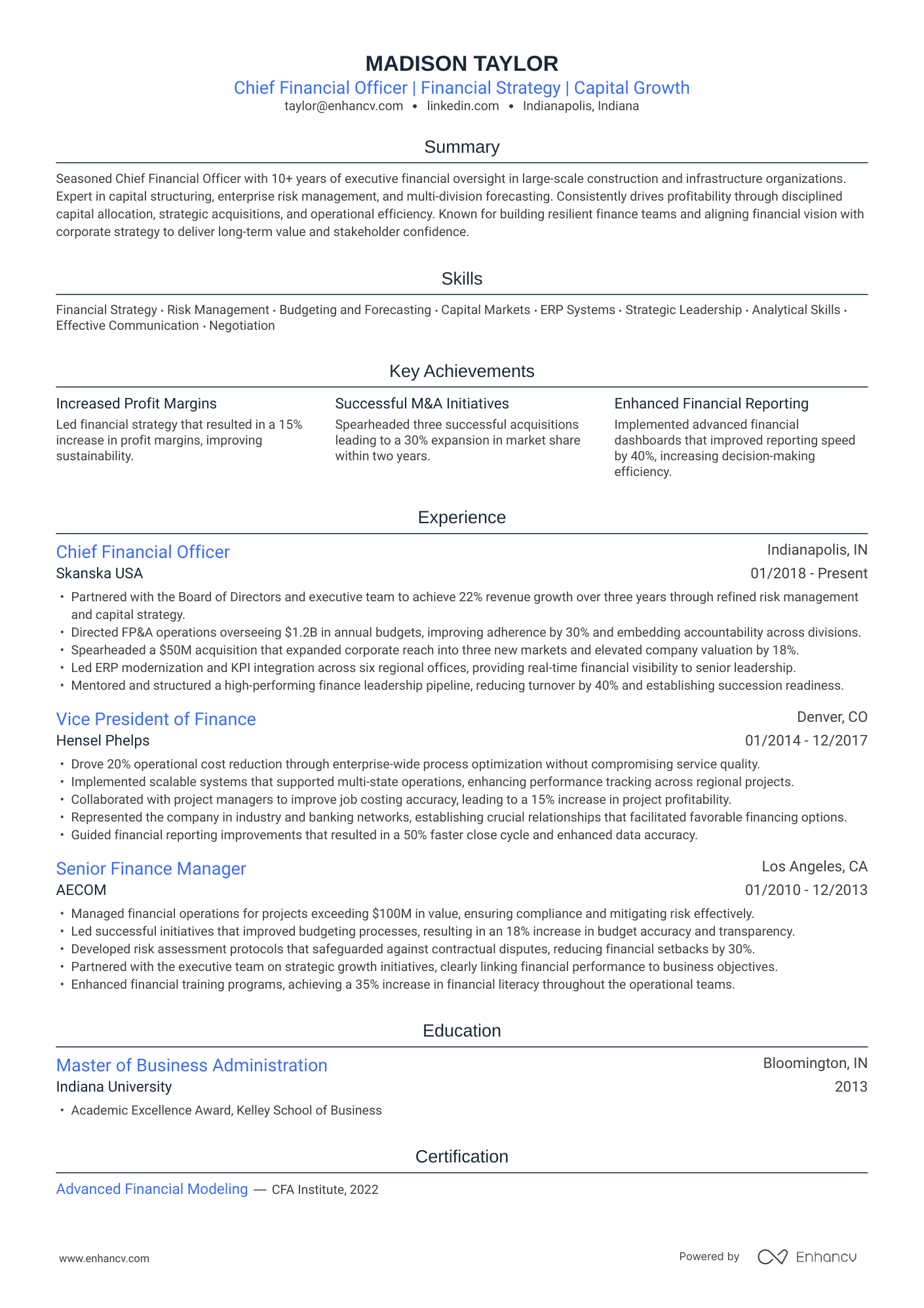 Cfo Bio Examples 11 CFO Resume Examples & Guide for 2026