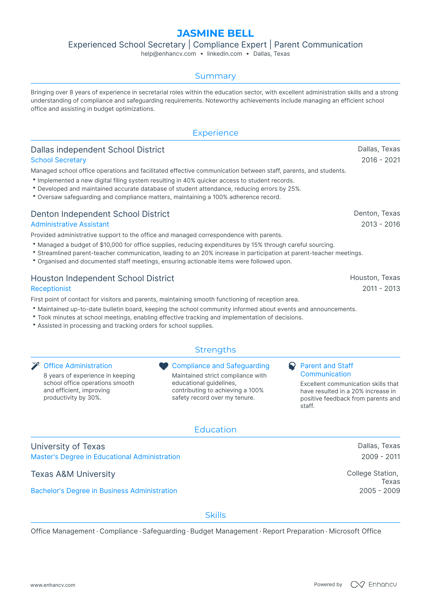 5 School Secretary Resume Examples & Guide for 2024