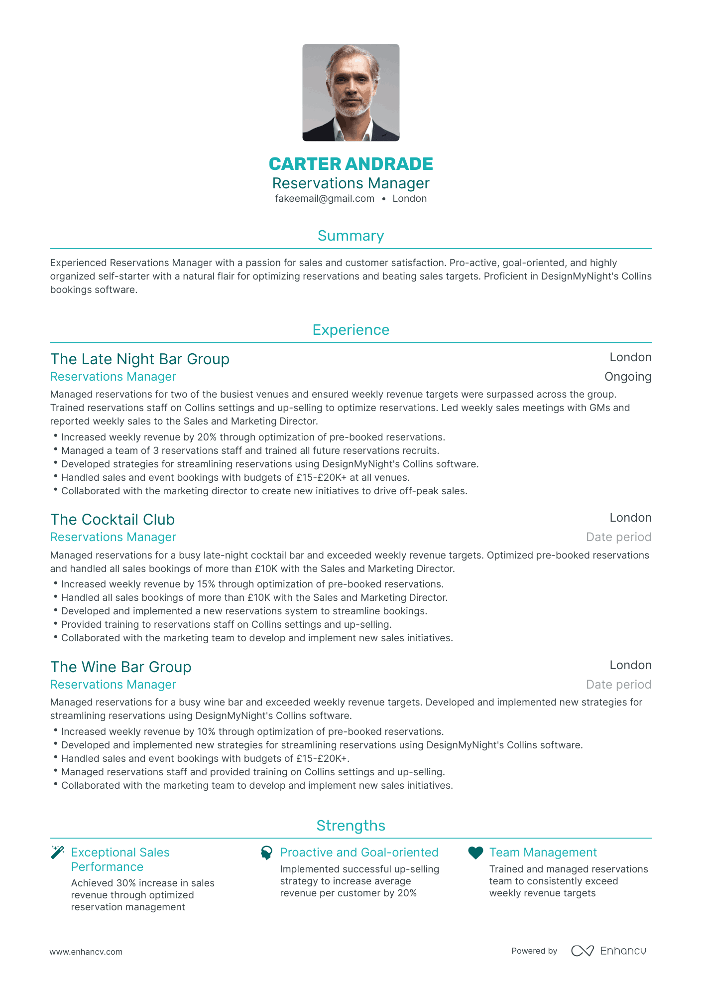 5 Reservations Manager Resume Examples & Guide for 2024