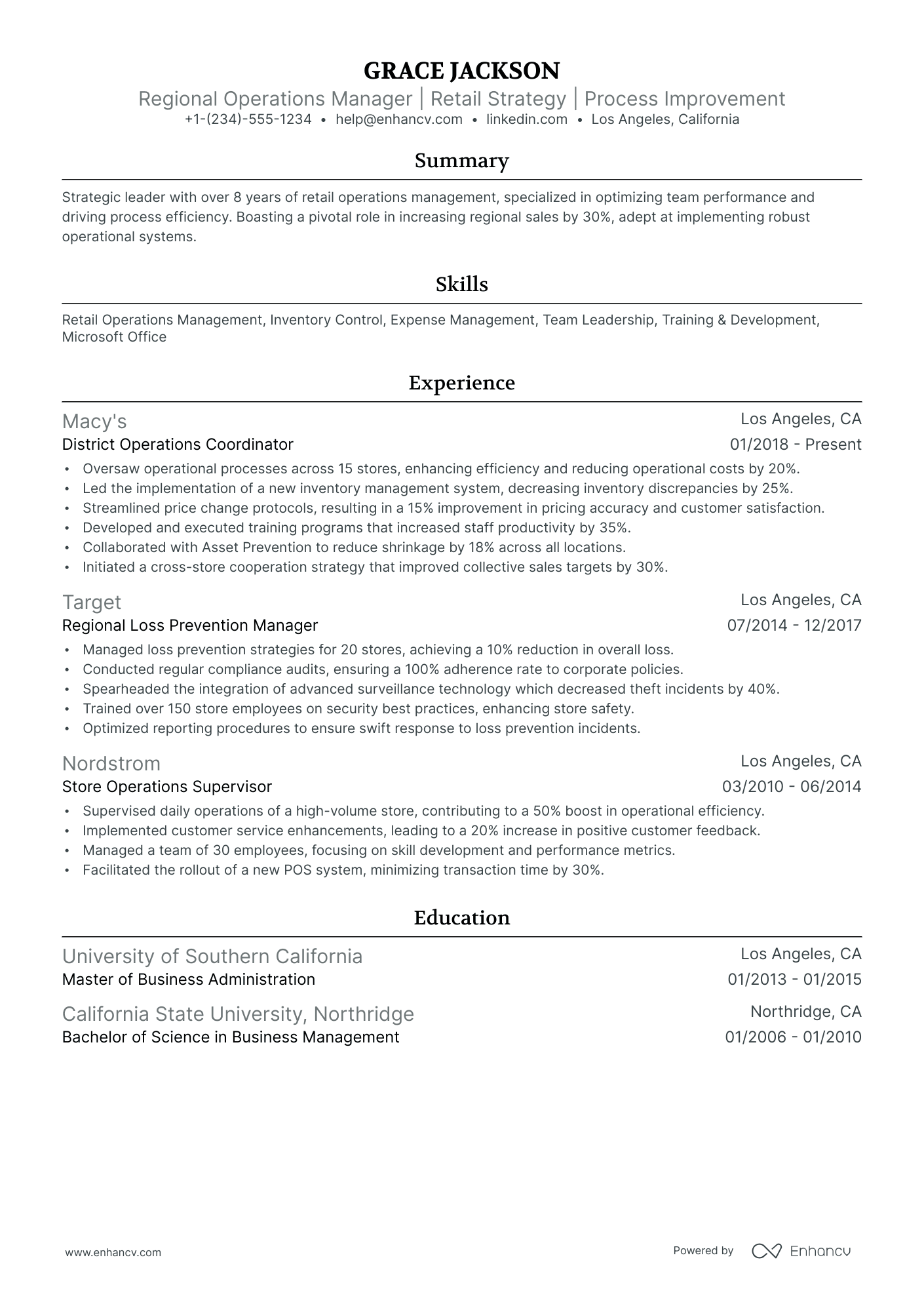 10 Regional Operations Manager Resume Examples & Guide for 2026