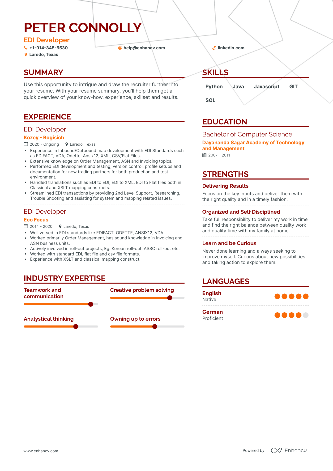 EDI Developer Resume Examples & Guide for 2023 (Layout, Skills ...