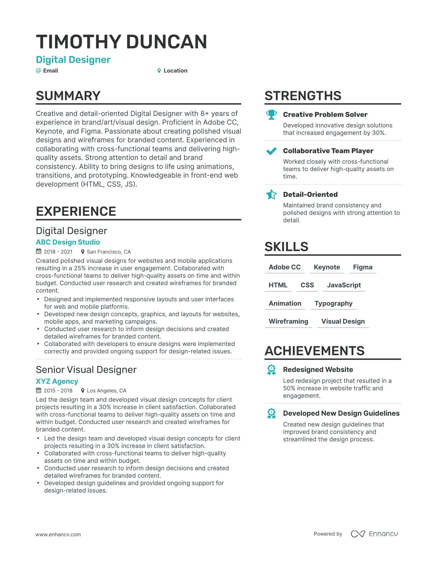 5 Digital Designer Resume Examples & Guide for 2023