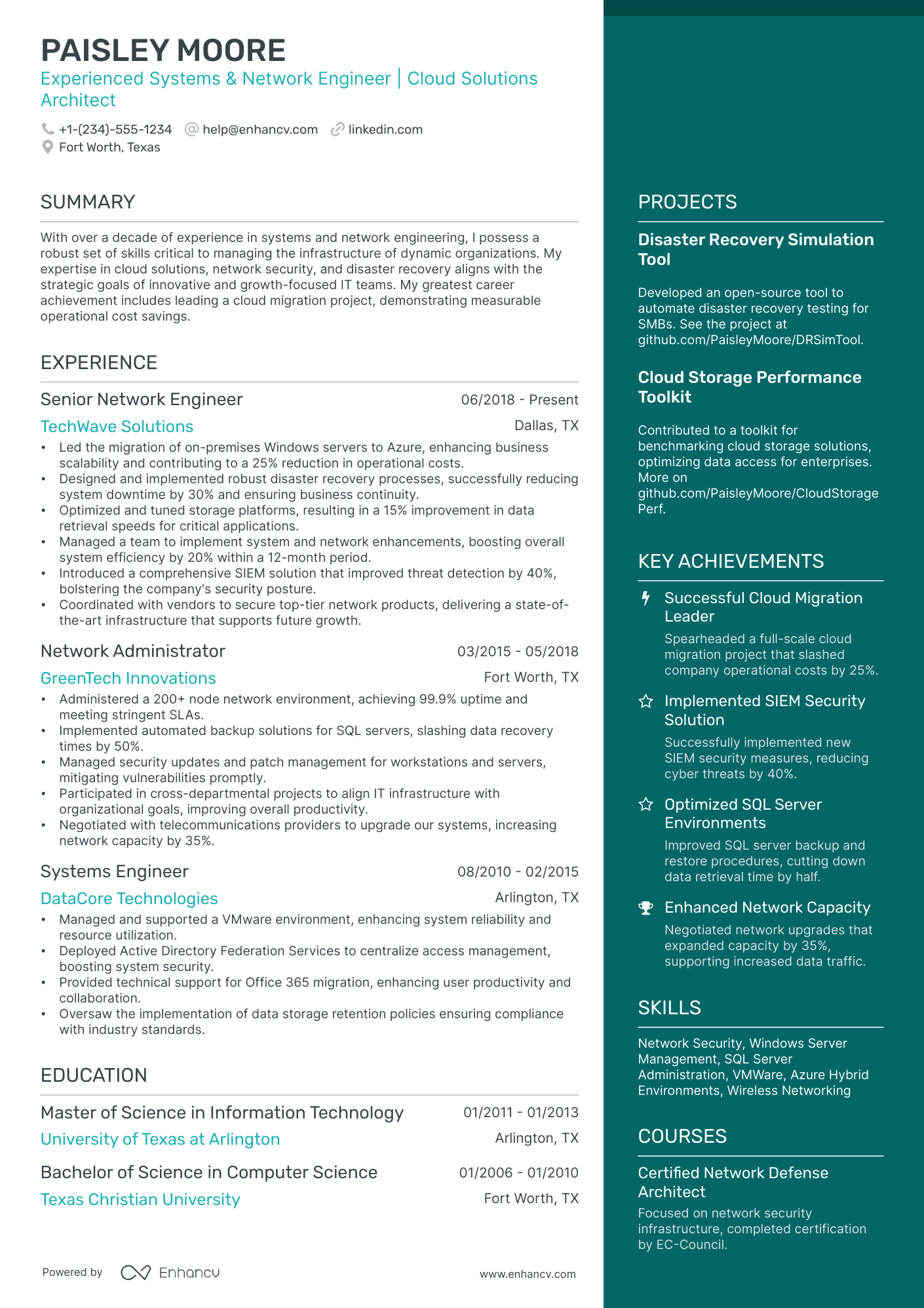 10 System And Network Engineer Resume Examples & Guide for 2026