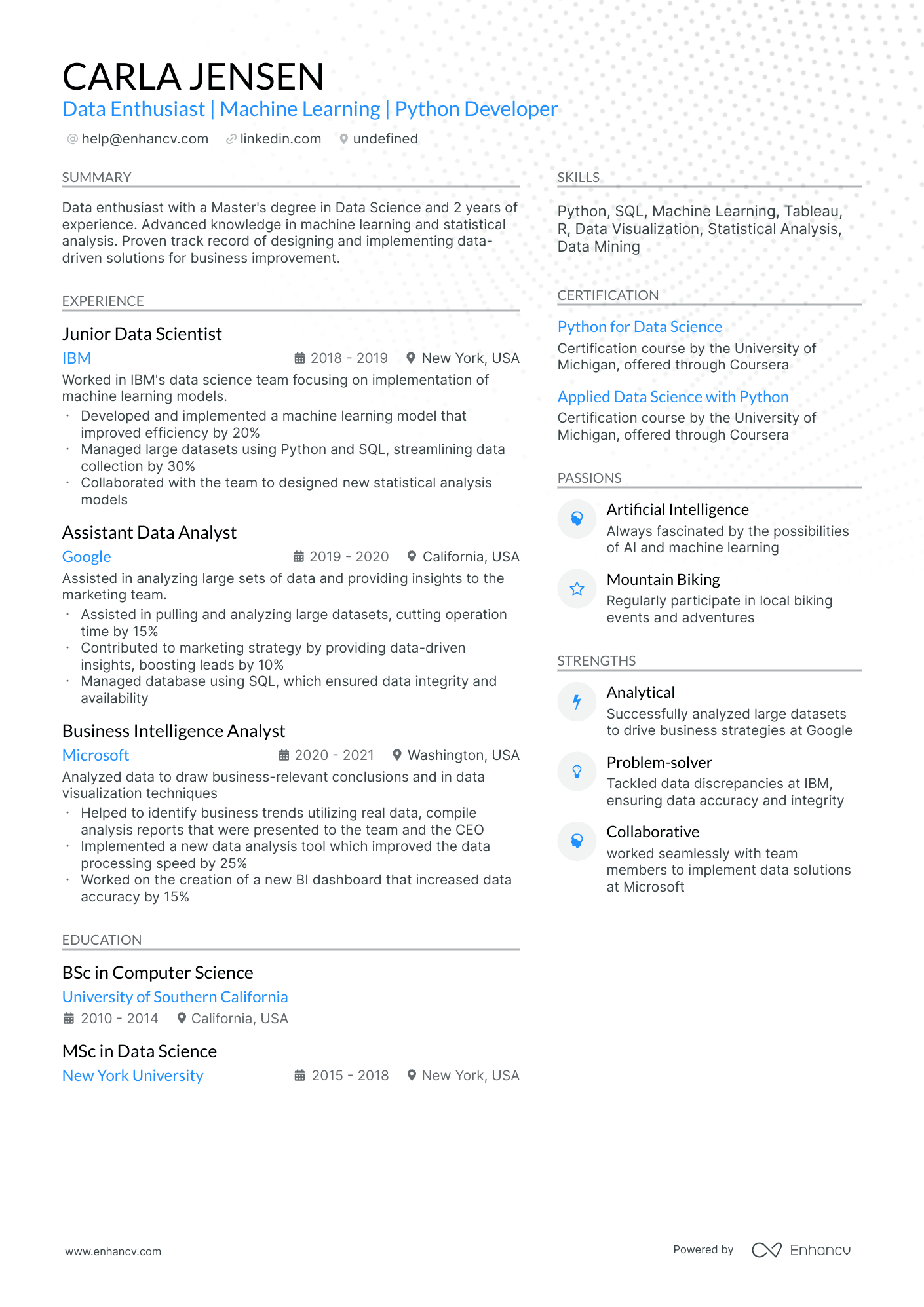 10 Entry-Level Data Scientist Resume Examples & Guide for 2026