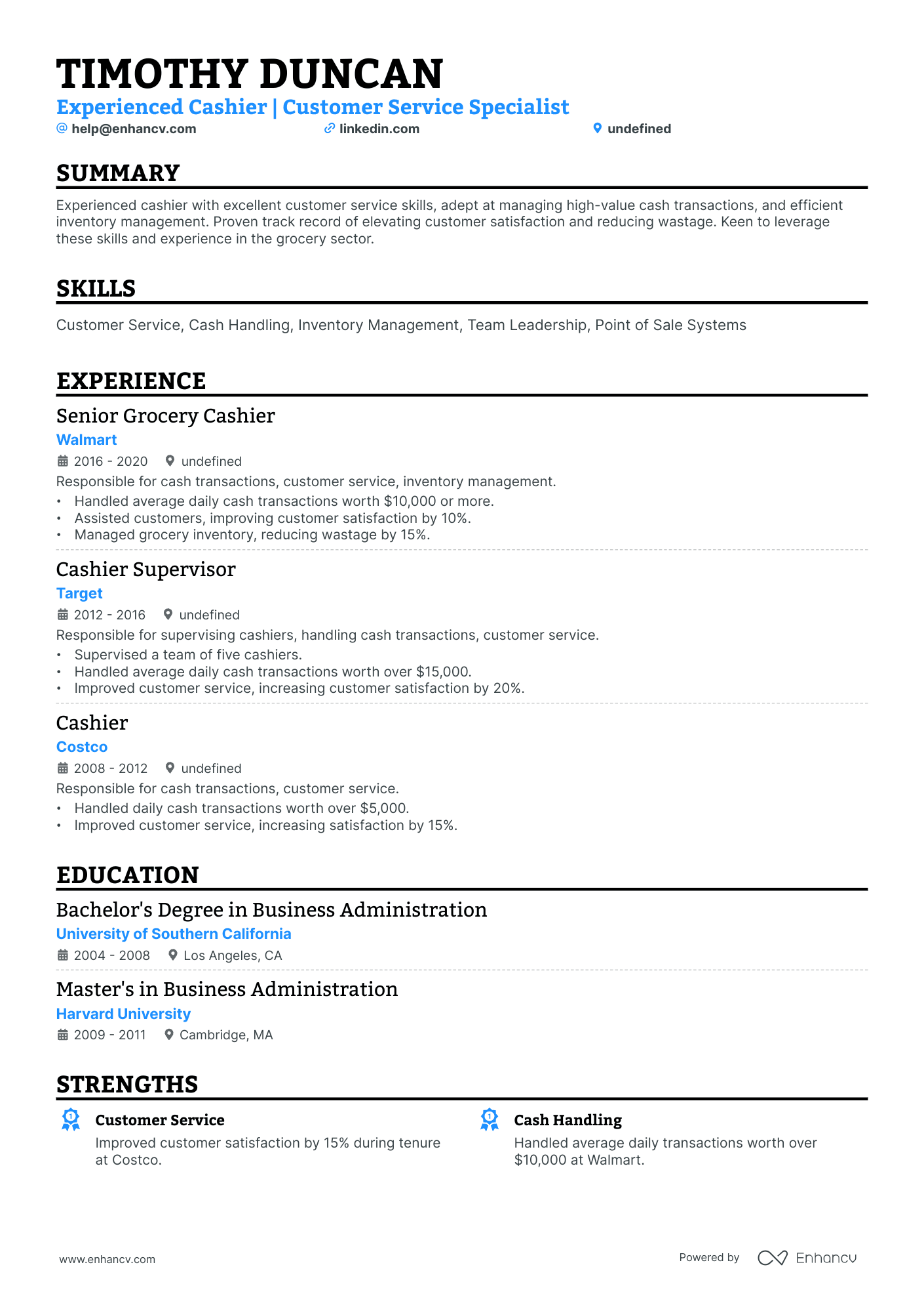 10 Grocery Store Cashier Resume Examples & Guide for 2026