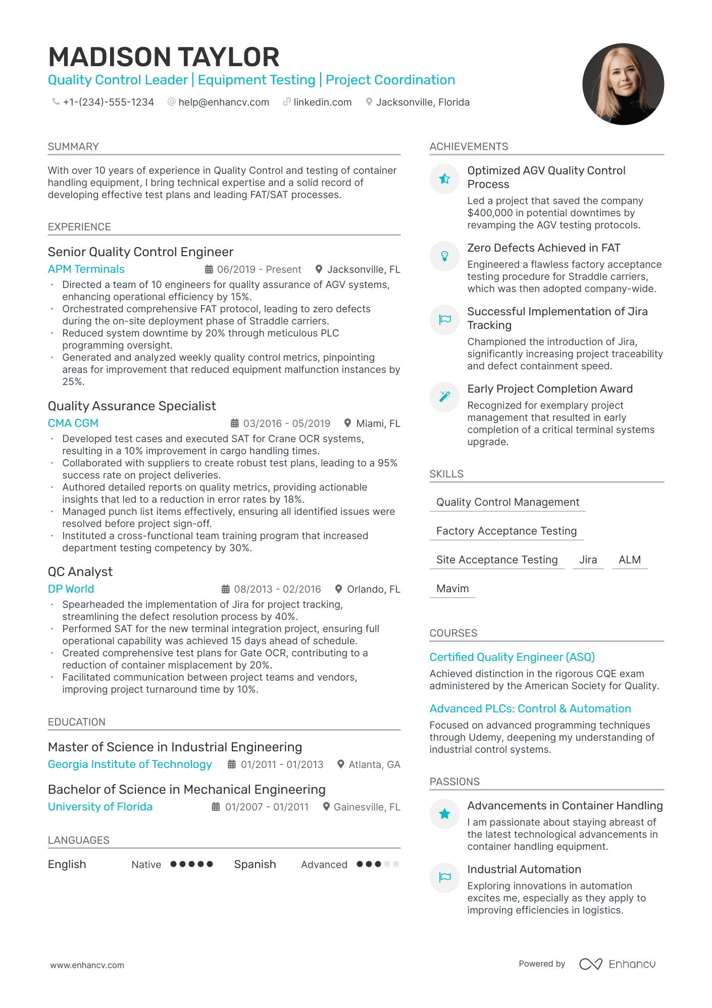 5 Quality Assurance Engineer Resume Examples & Guide for 2024