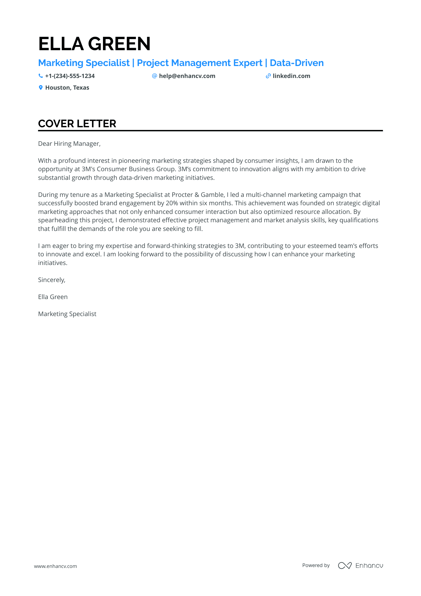 Professional Writing Tips Examples How to Write an Undergraduate Cover Letter (Free Examples) | Enhancv