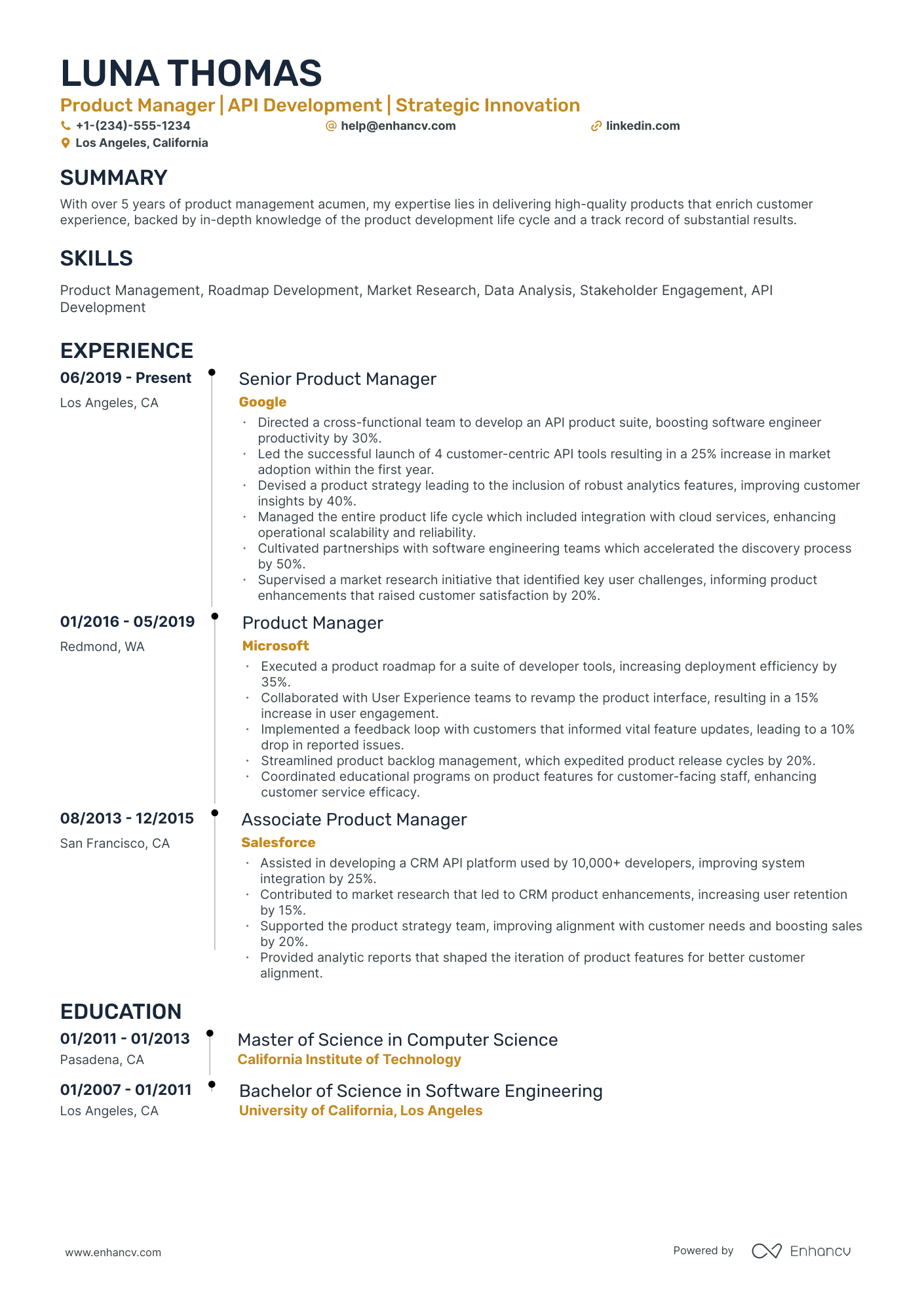 10 API Product Manager Resume Examples & Guide for 2026