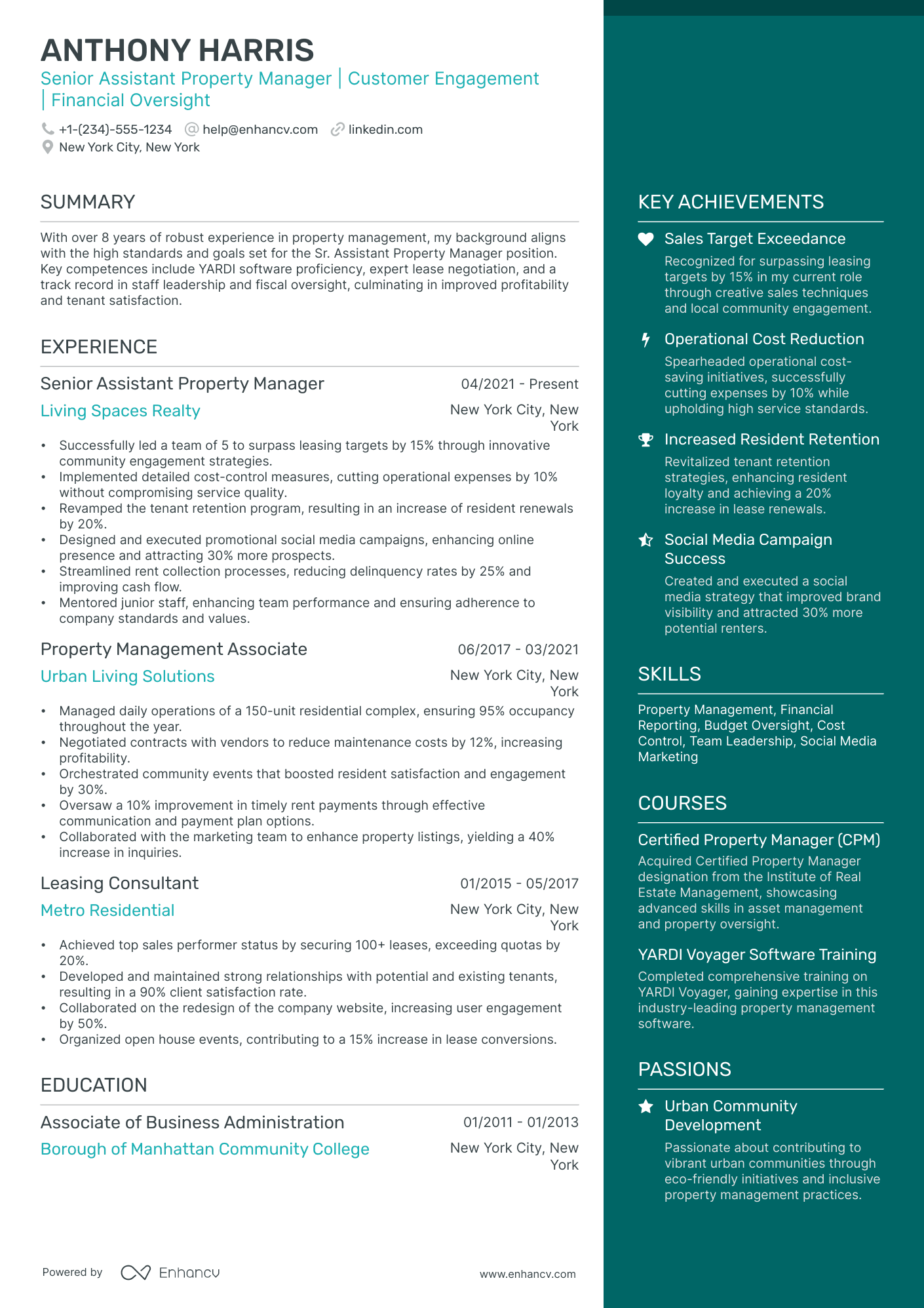 10 Assistant Property Manager Resume Examples - March 2026