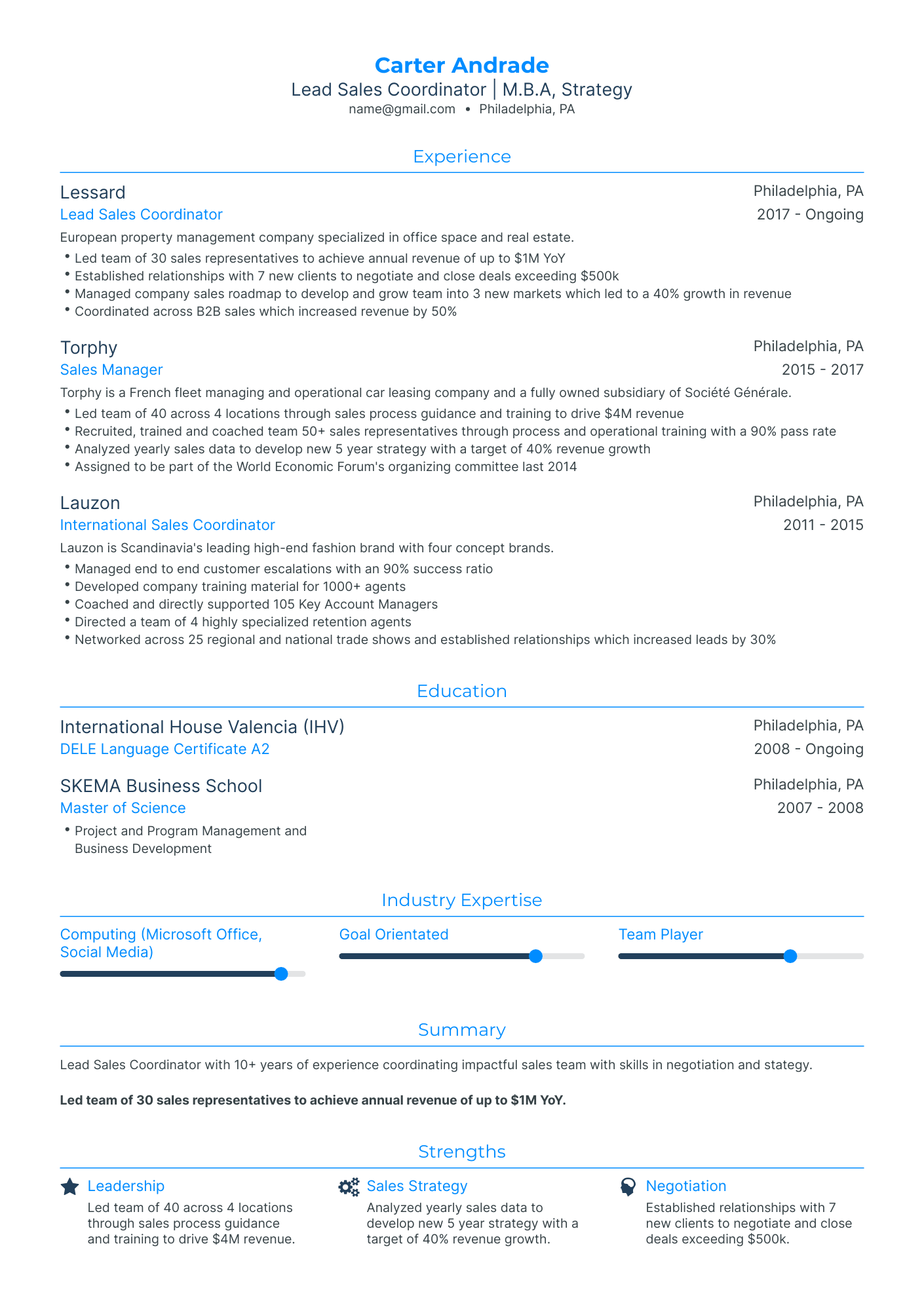 5 Sales Coordinator Resume Examples & Guide for 2024