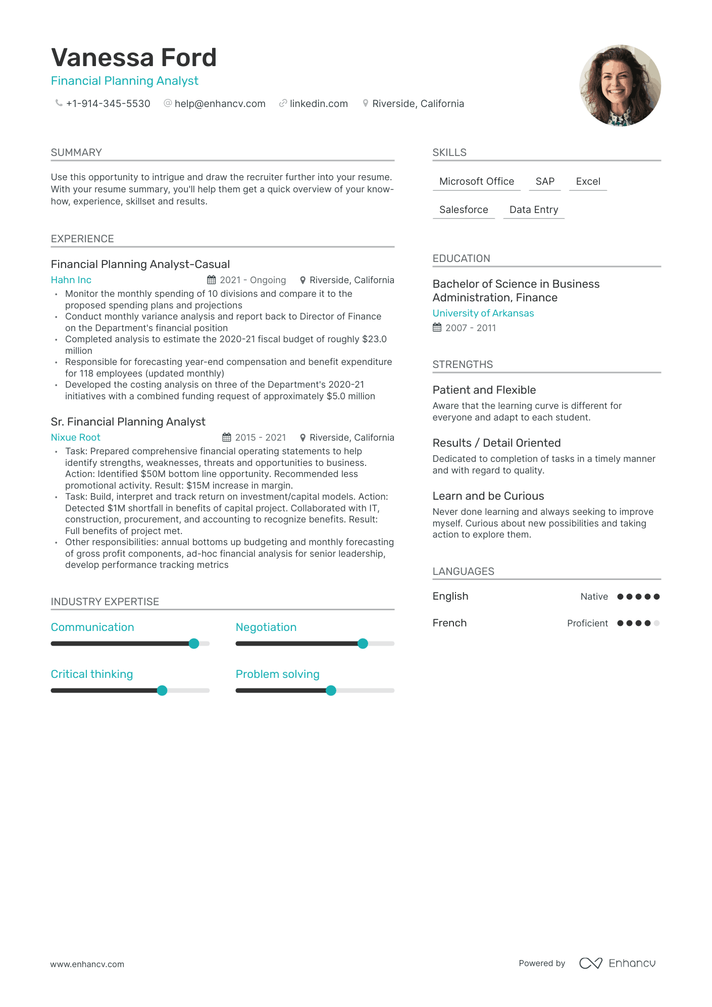 Financial Planning Analyst Resume Examples & Guide for 2023 (Layout ...