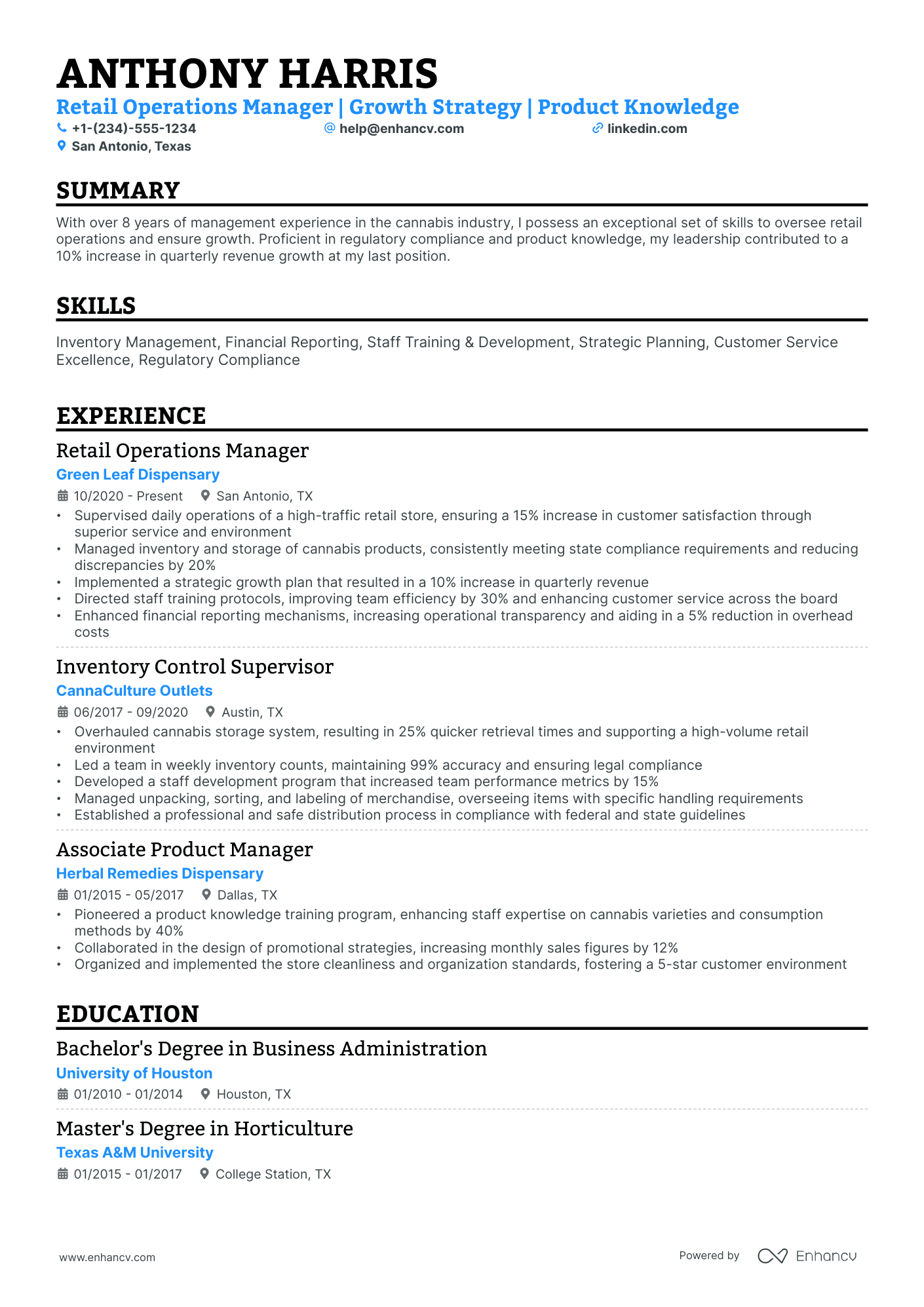 10 Retail General Manager Resume Examples & Guide for 2026