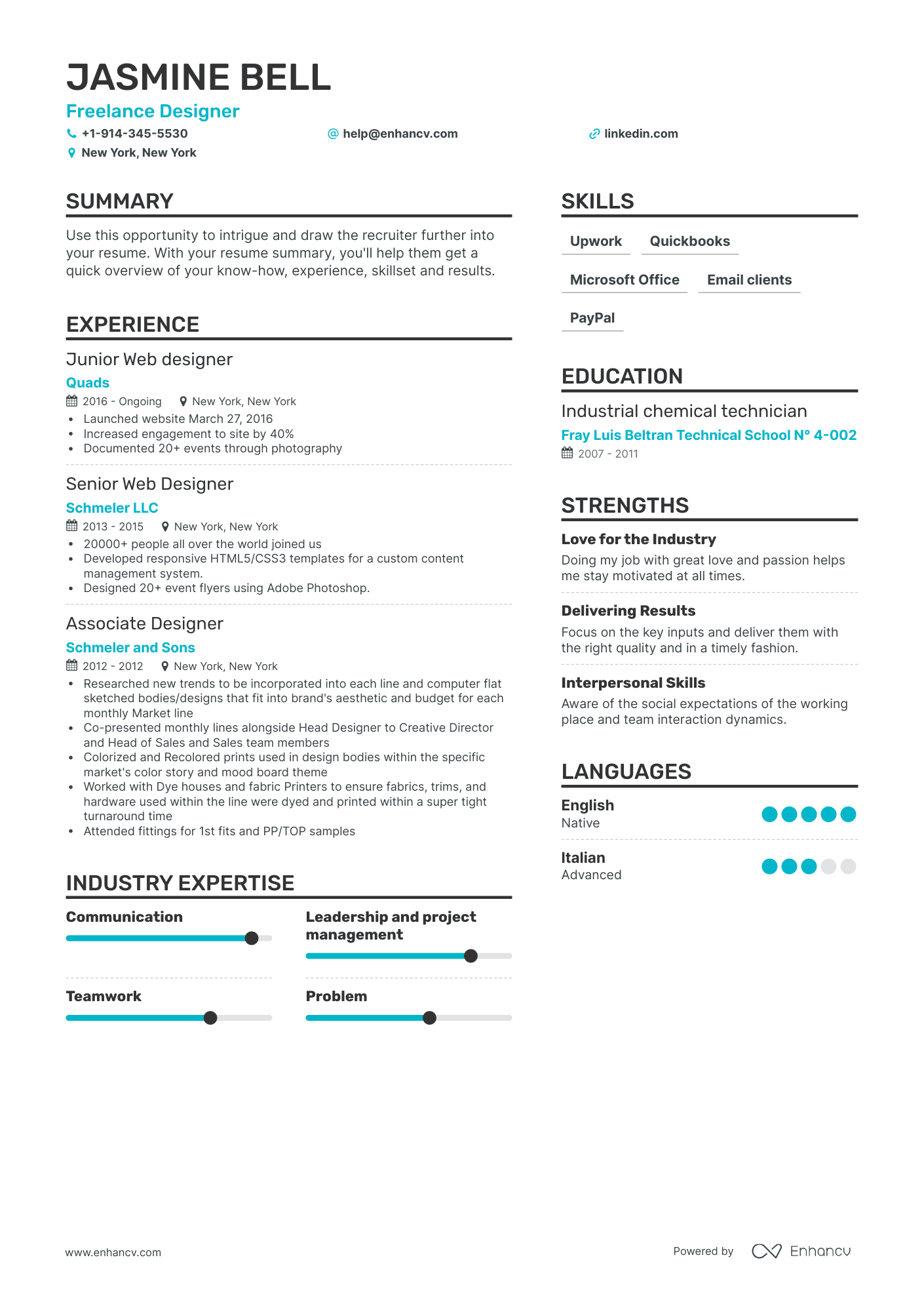 Freelance Designer Resume Examples & Guide for 2023 (Layout, Skills ...