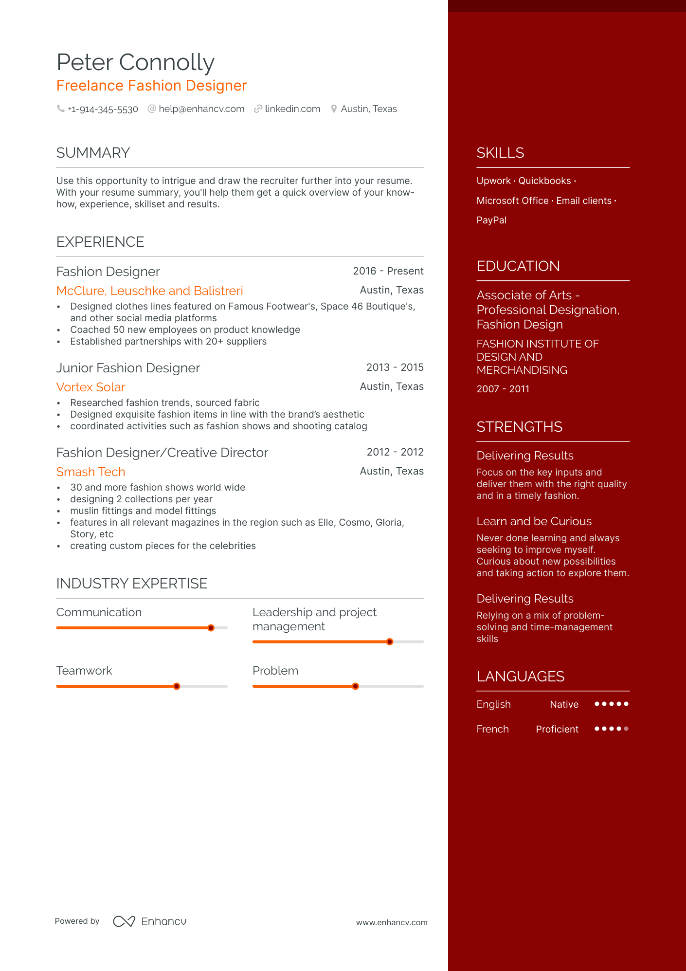 6 Fashion Designer Resume Examples & Guide for 2024