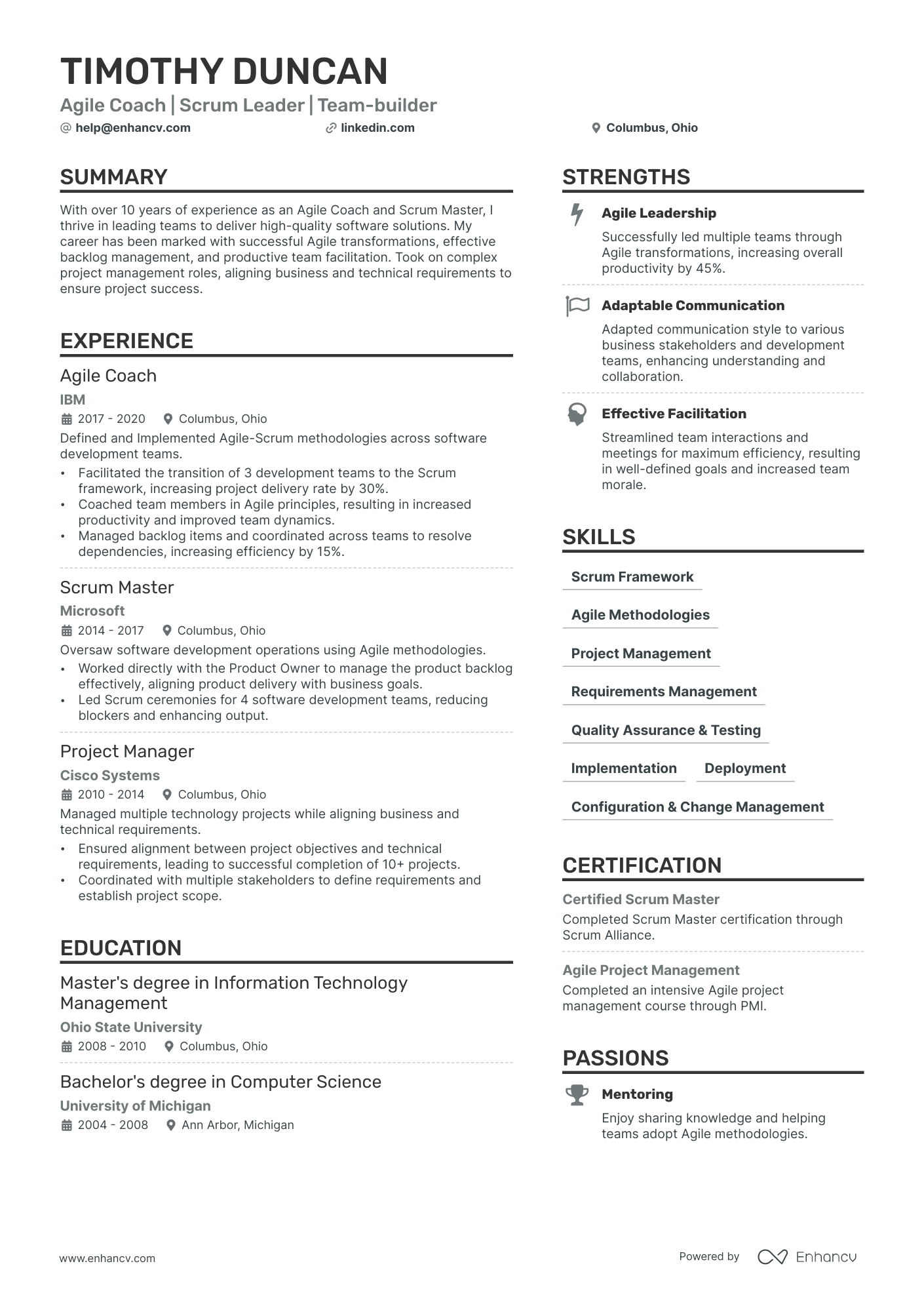 5 Agile Coach Resume Examples & Guide for 2024