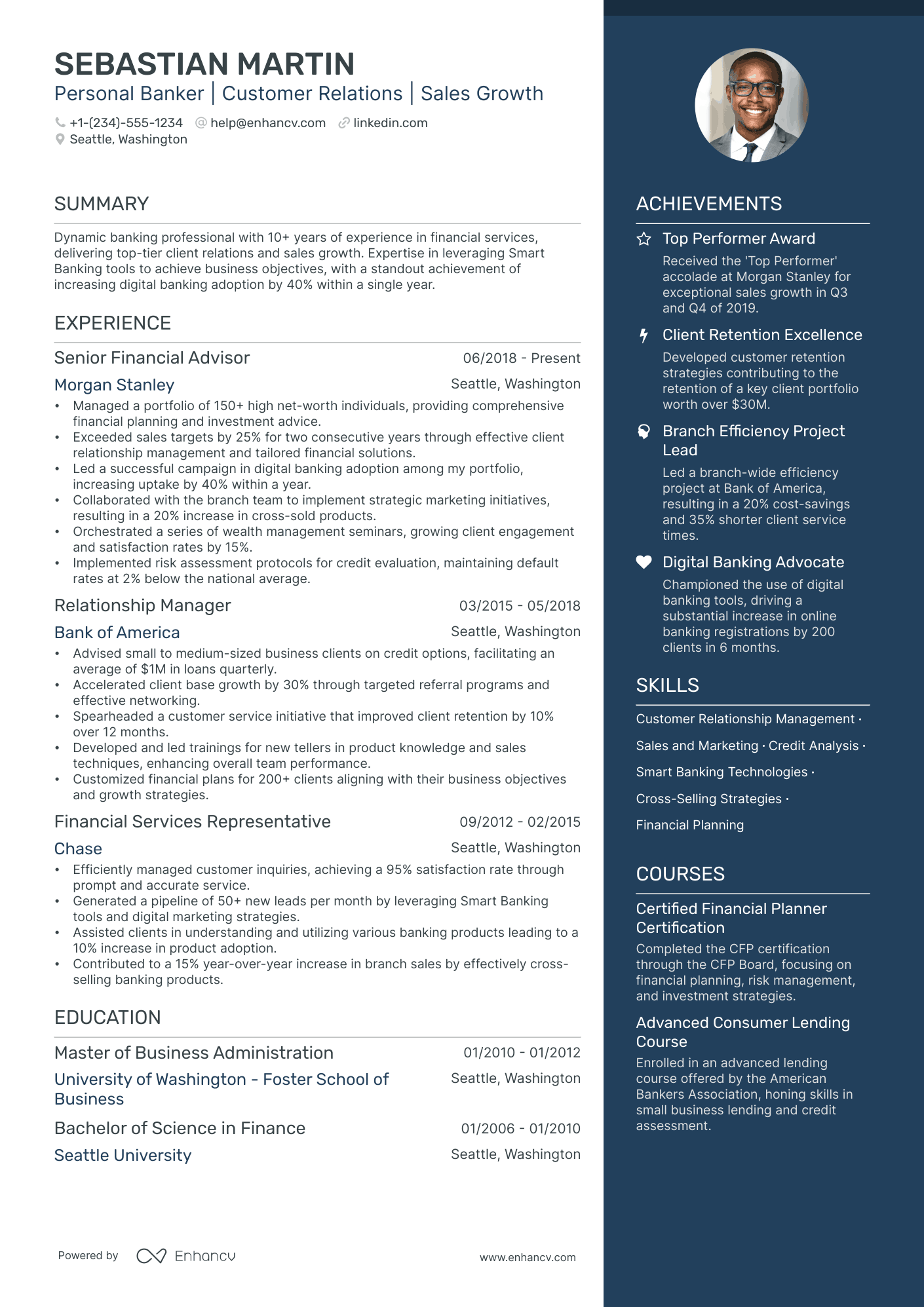 5 Personal Banker Resume Examples & Guide for 2024