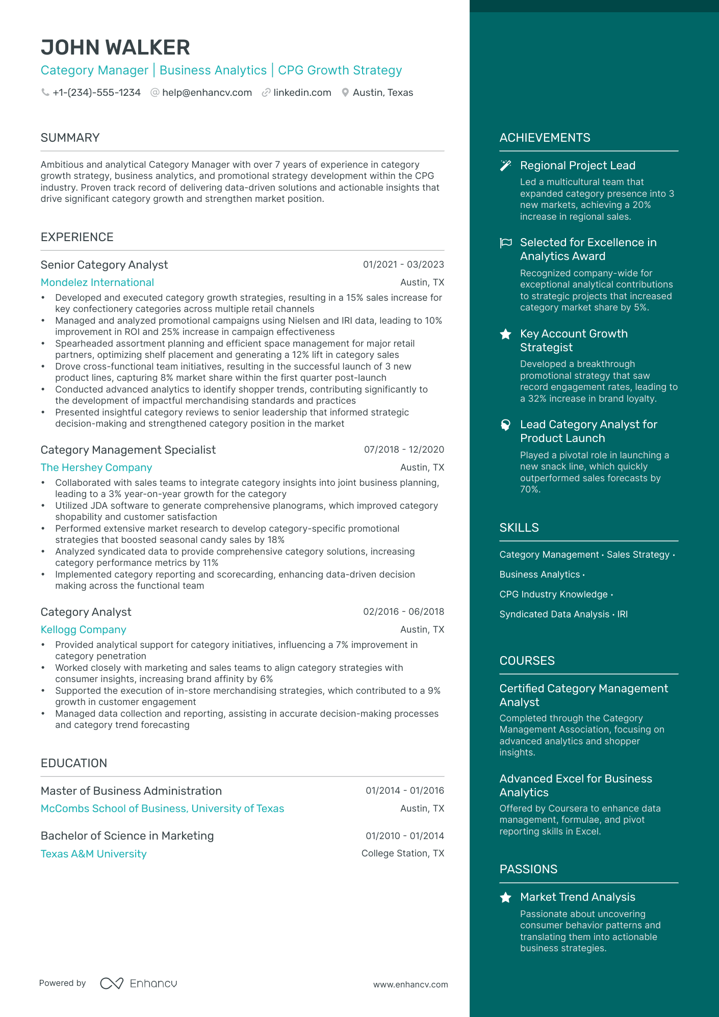 5 Category Manager Resume Examples & Guide for 2024