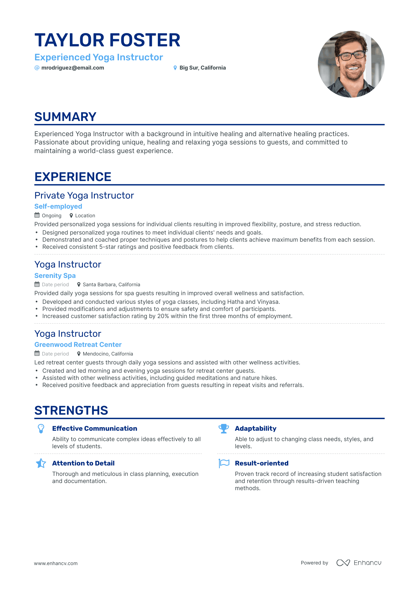 2 Yoga Instructor Resume Examples & Guide for 2023