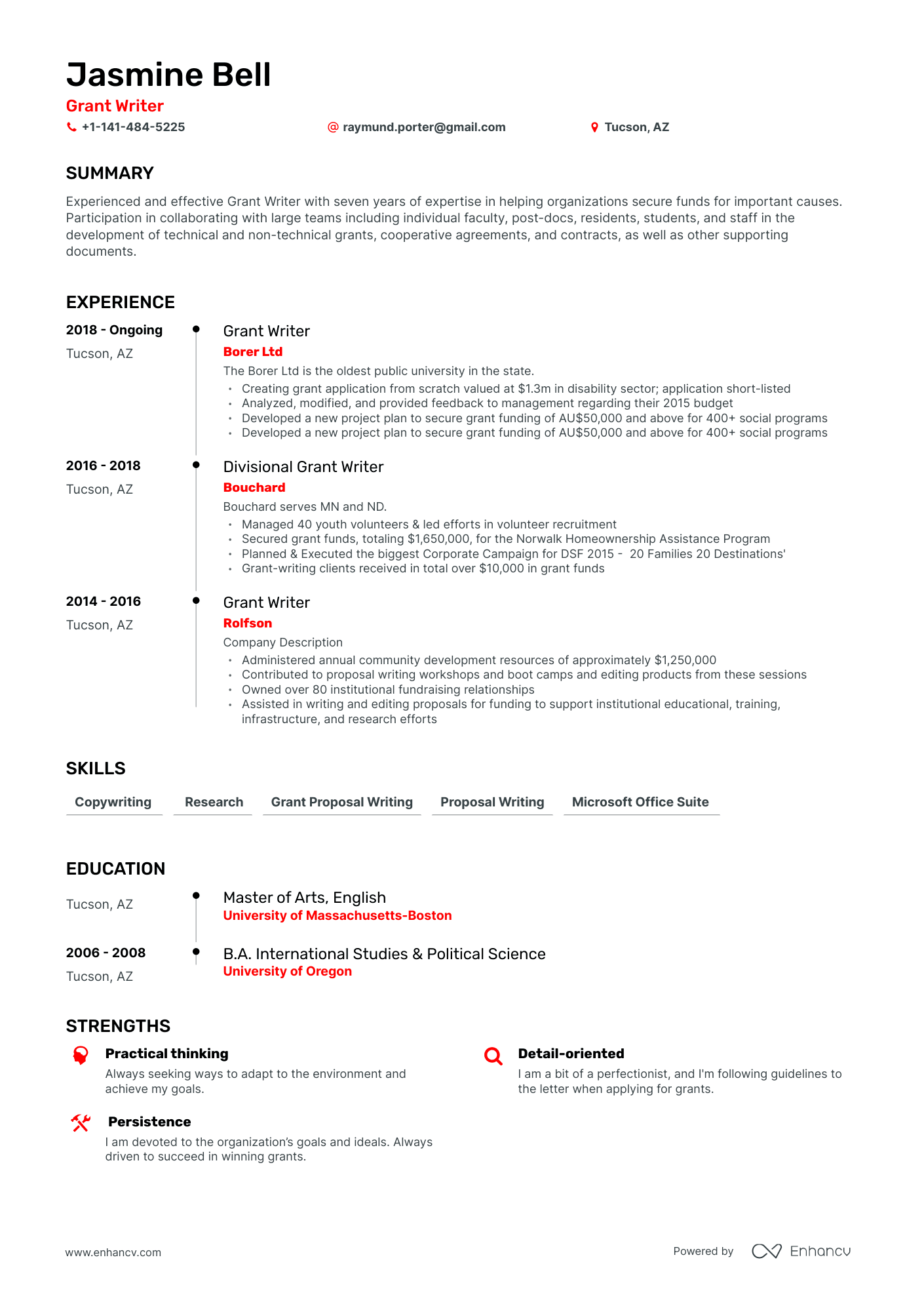 Grant Writer Resume Examples & Guide for 2023 (Layout, Skills, Keywords ...