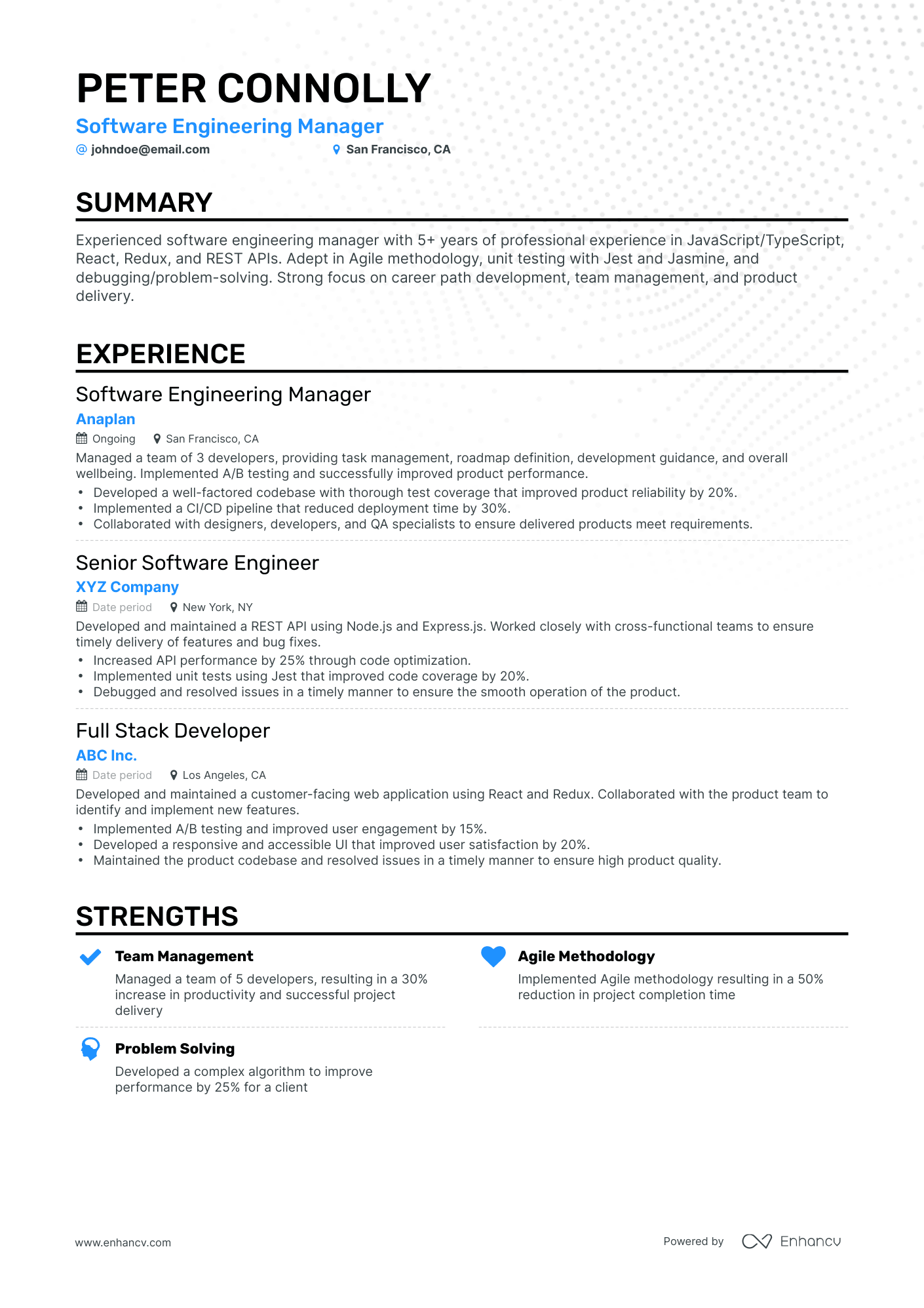 5 Software Engineering Manager Resume Examples & Guide for 2023