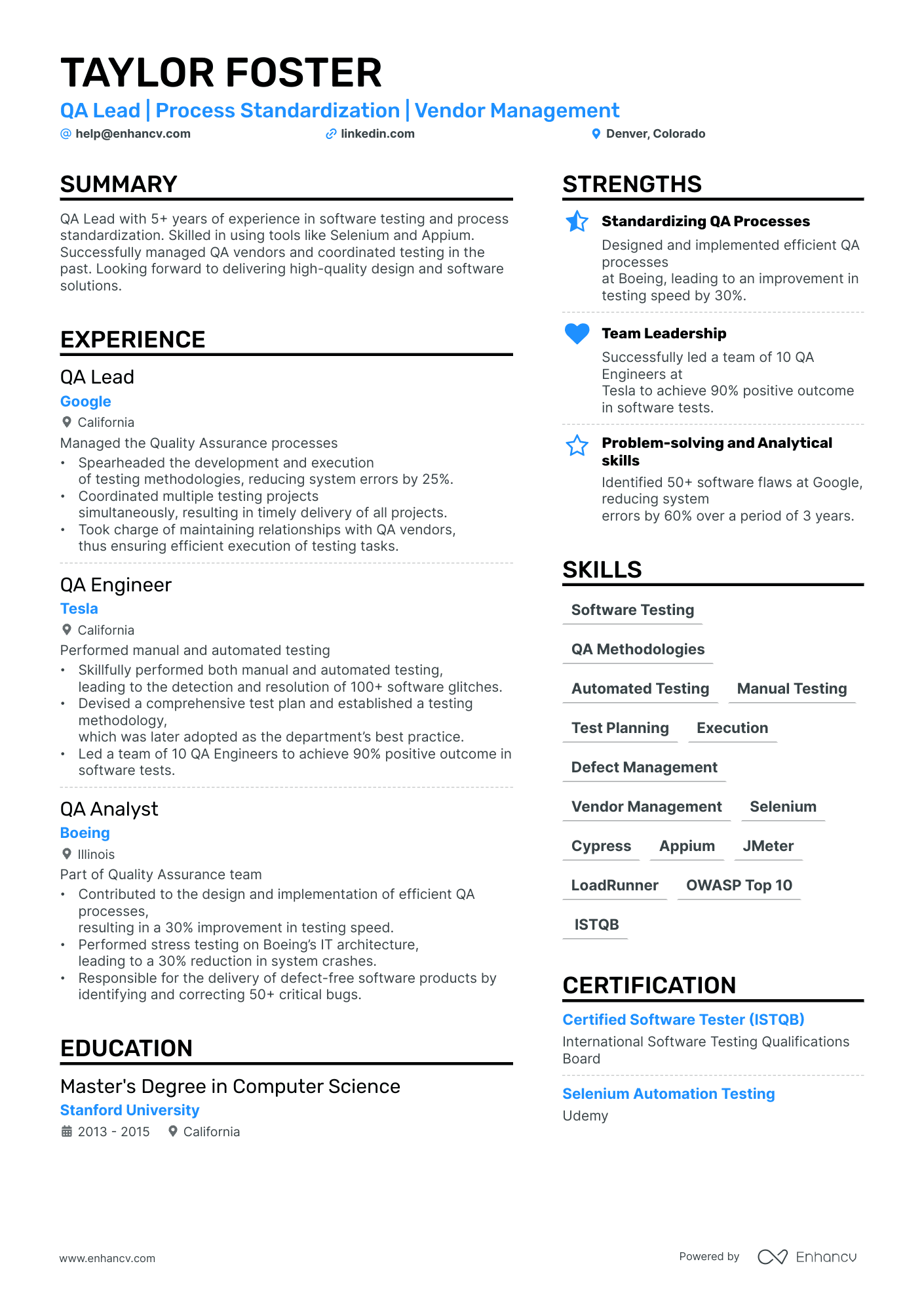 5 QA Lead Resume Examples & Guide for 2024