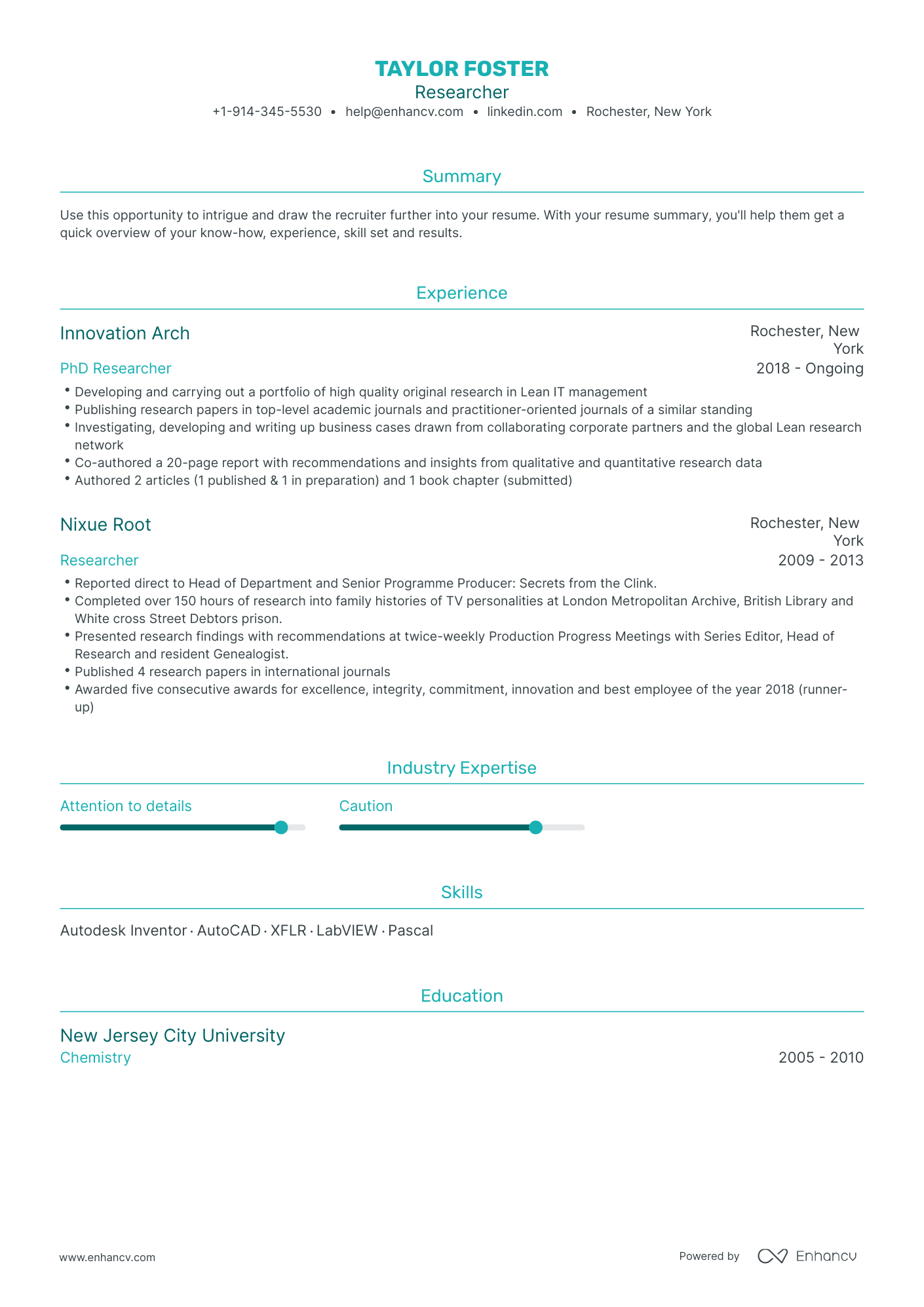 Researcher Resume Examples & Guide for 2023 (Layout, Skills, Keywords ...