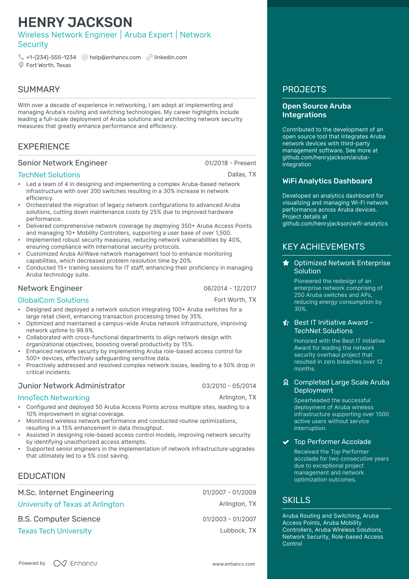 10 Wireless Network Engineer Resume Examples & Guide for 2026