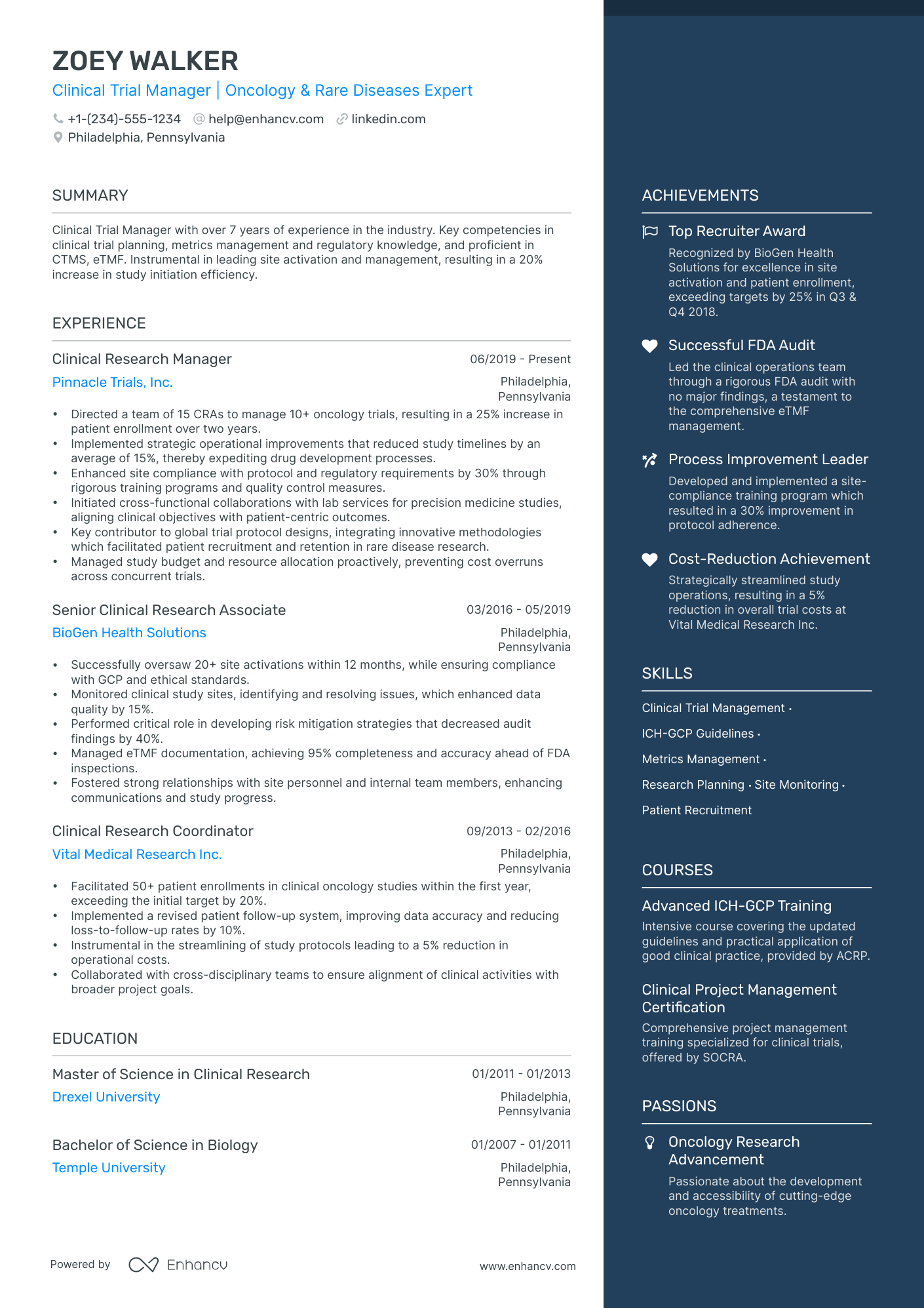 5 Clinical Trial Manager Resume Examples & Guide for 2024