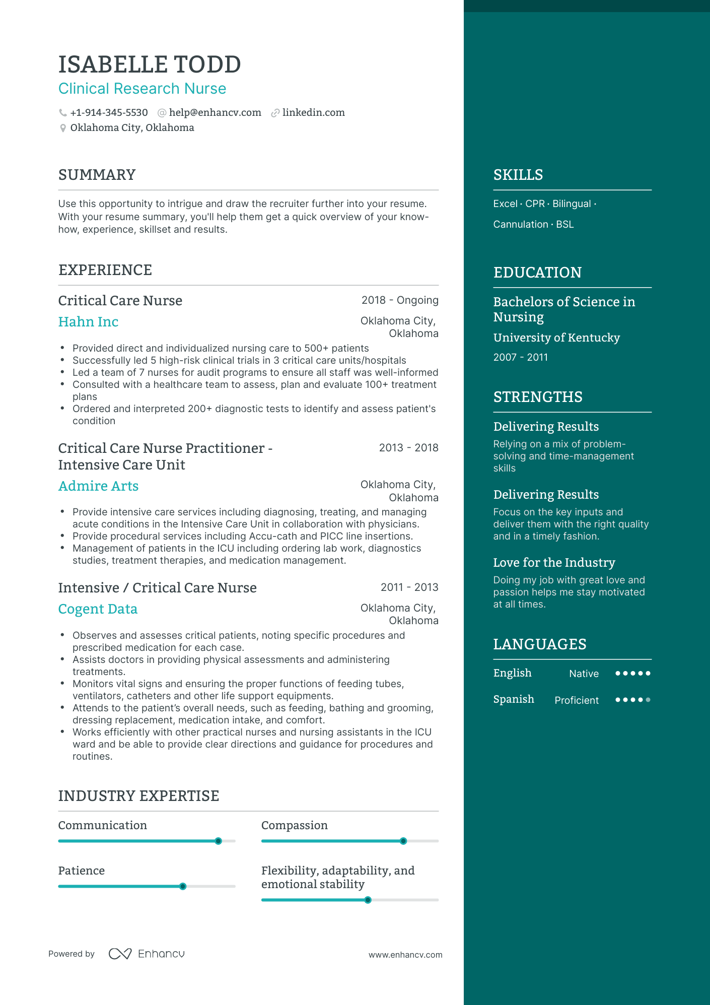 Clinical Research Nurse Resume Examples & Guide for 2023 (Layout ...