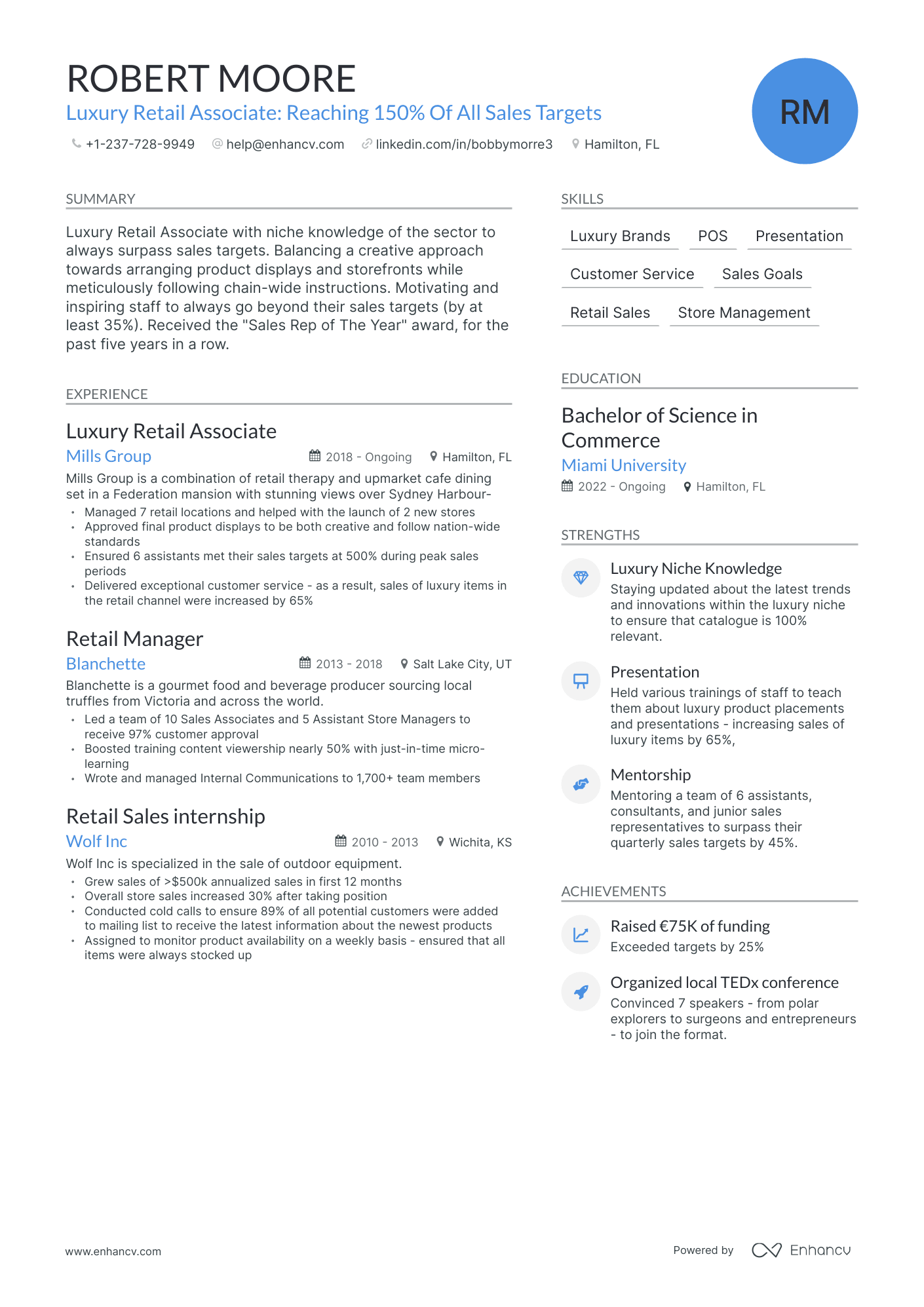 5 Luxury Retail Resume Examples - AHR0cHM6Ly9jZG4uZW5oYW5jdi5jb20vcHJlZGVmaW5lZC1leGFtcGxlcy9LaG9yRThFMVJRdmRNdTdoQTRPajJmS0VqelA5QkVoQlBNYzNSWUVwL2ltYWdlLnBuZw~~.