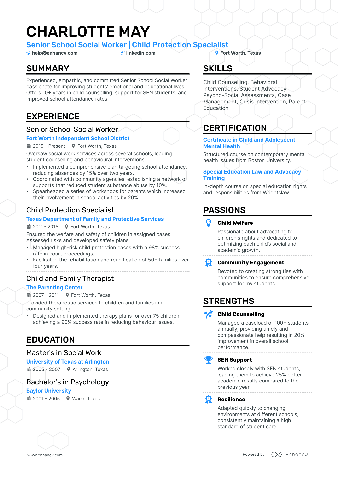 10 School Social Worker Resume Examples & Guide for 2026