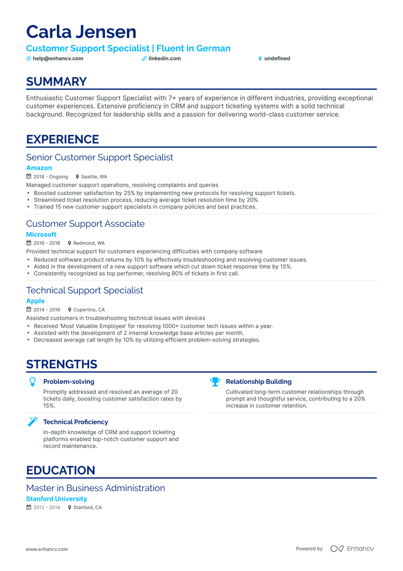 5 Customer Support Specialist Resume Examples & Guide for 2024