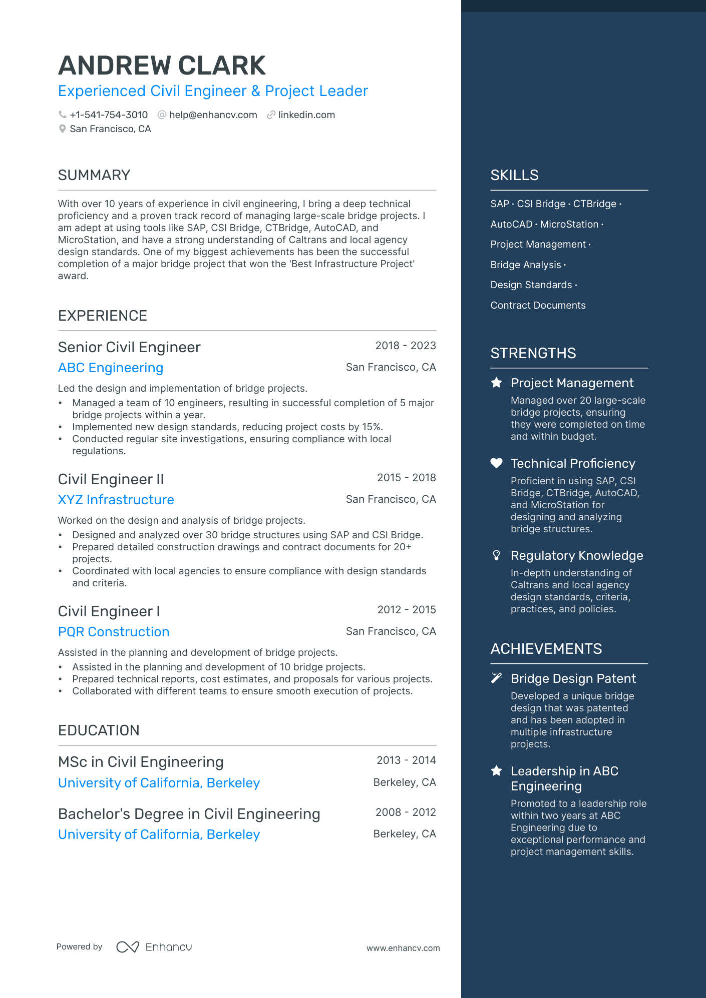 5 Civil Engineer Resume Examples & Guide for 2024