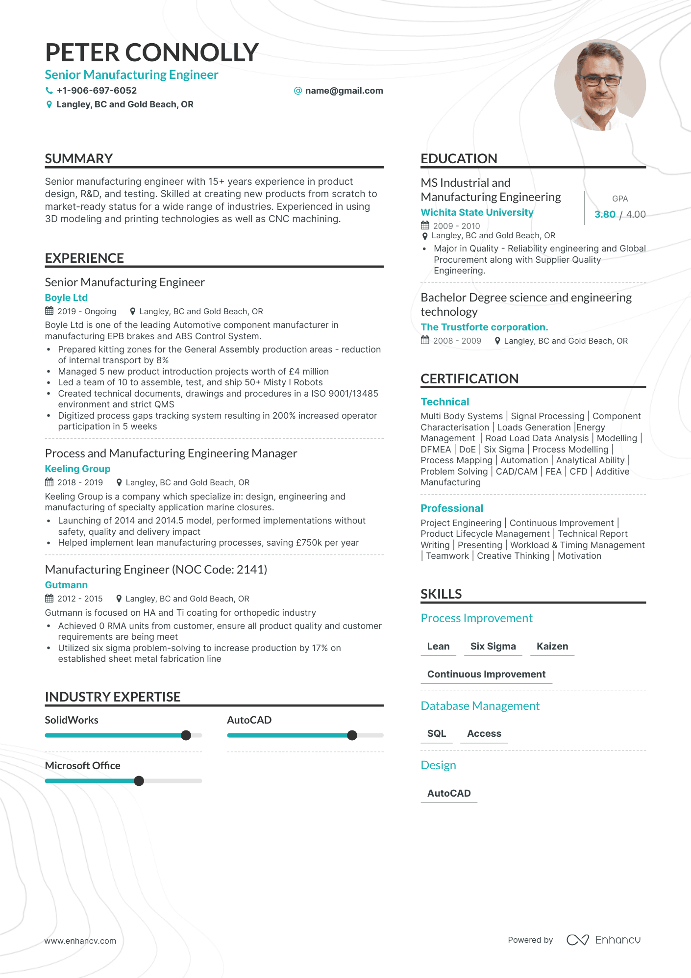 4 Manufacturing Engineer Resume Examples & Guide for 2023